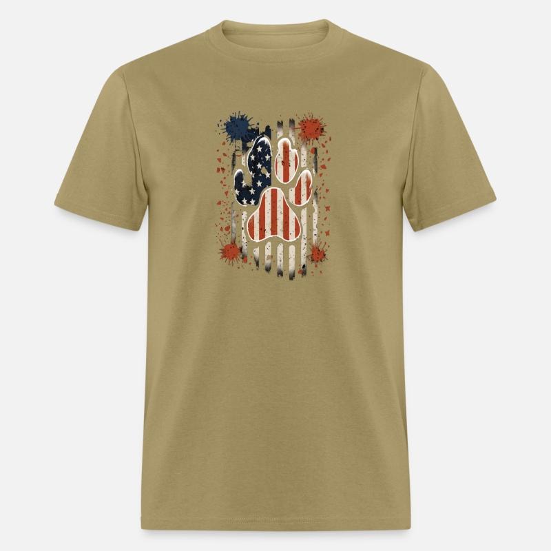 Memorial Day Dog Paw Print American Flag USA 4th