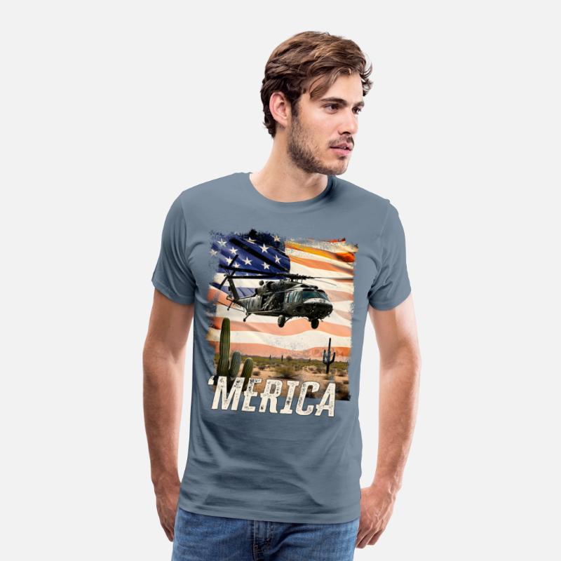 Merica Black Hawk Proud Army Navy Soldier Veteran