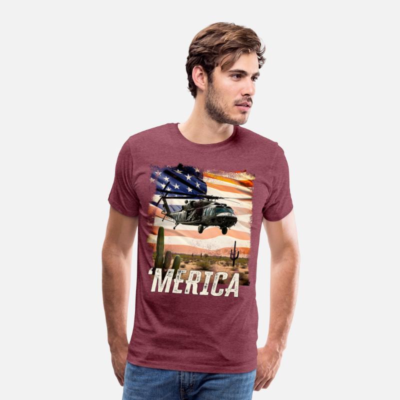 Merica Black Hawk Proud Army Navy Soldier Veteran