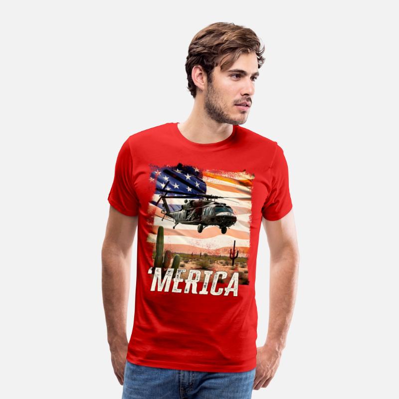 Merica Black Hawk Proud Army Navy Soldier Veteran