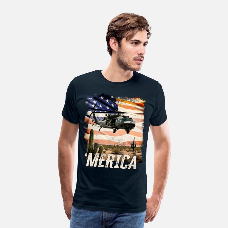Merica Black Hawk Proud Army Navy Soldier Veteran