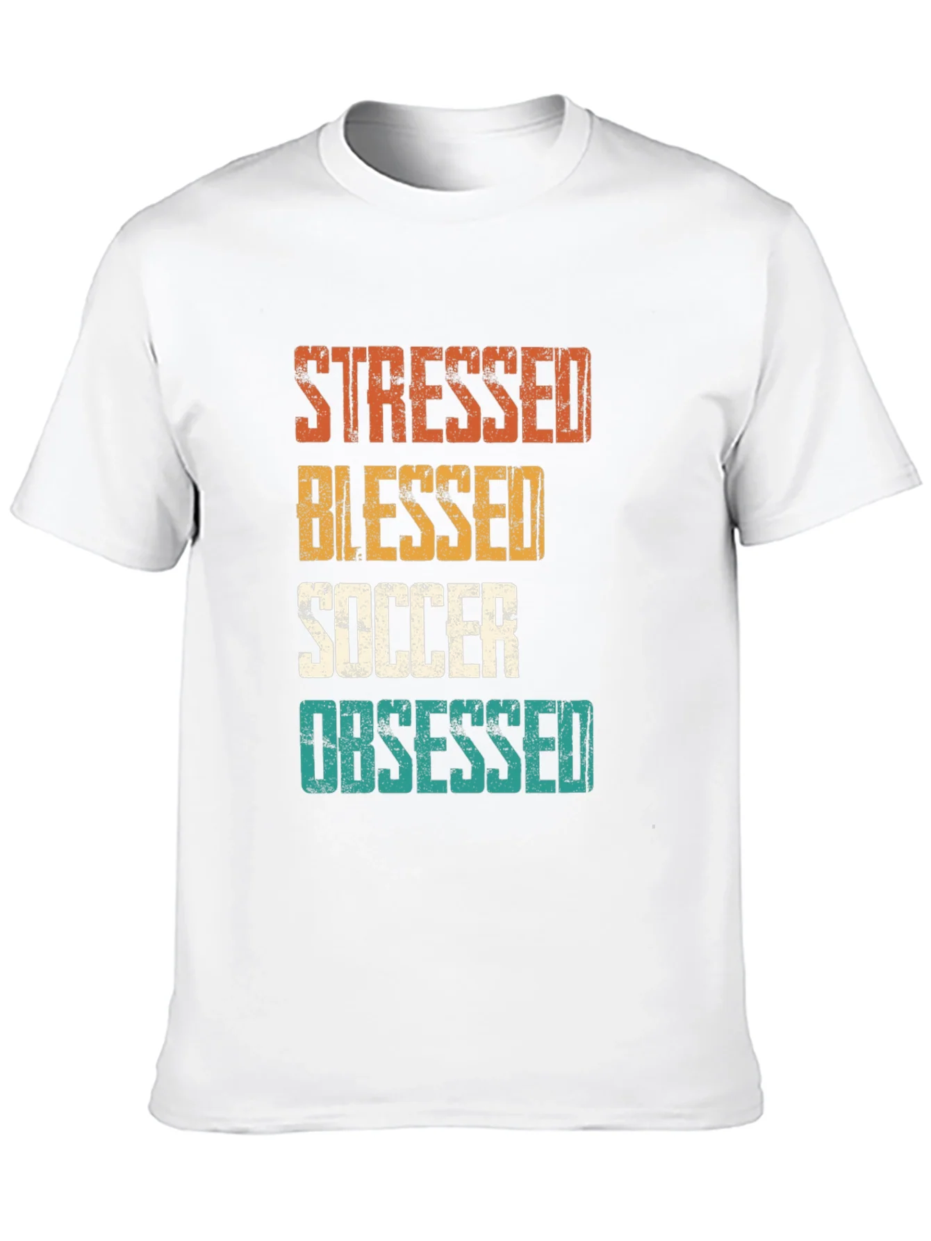 Stressed Blessed Soccer Obsessed Graphic T-Shirt