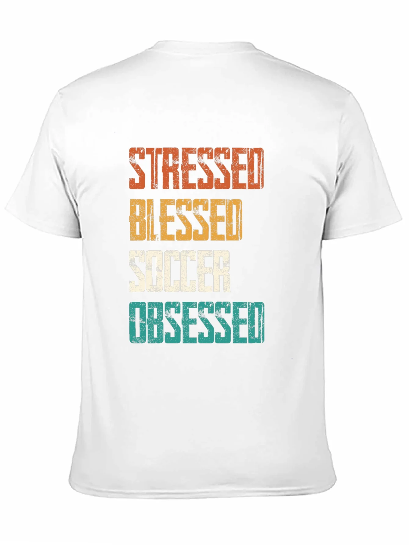 Stressed Blessed Soccer Obsessed Graphic T-Shirt