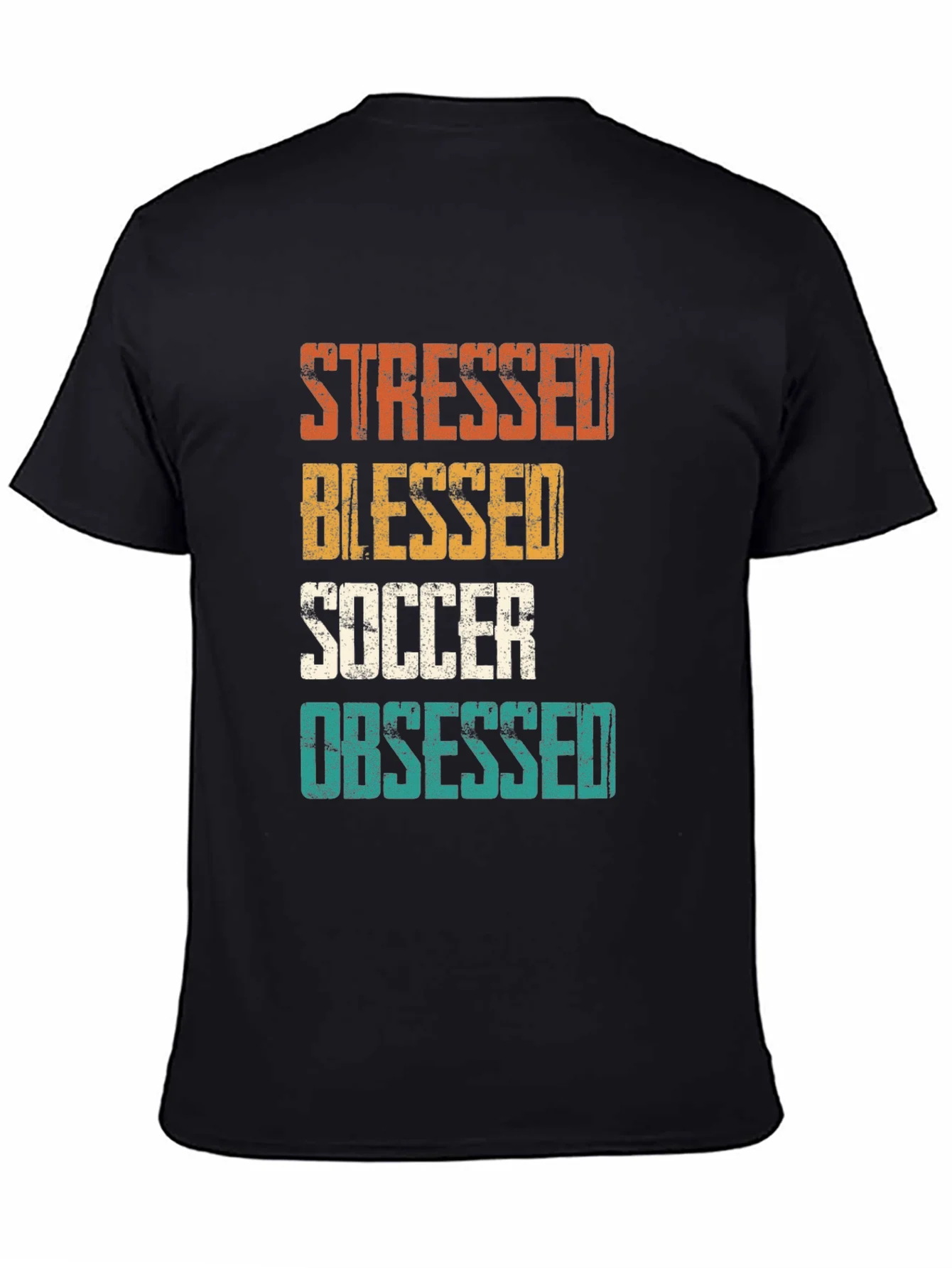 Stressed Blessed Soccer Obsessed Graphic T-Shirt