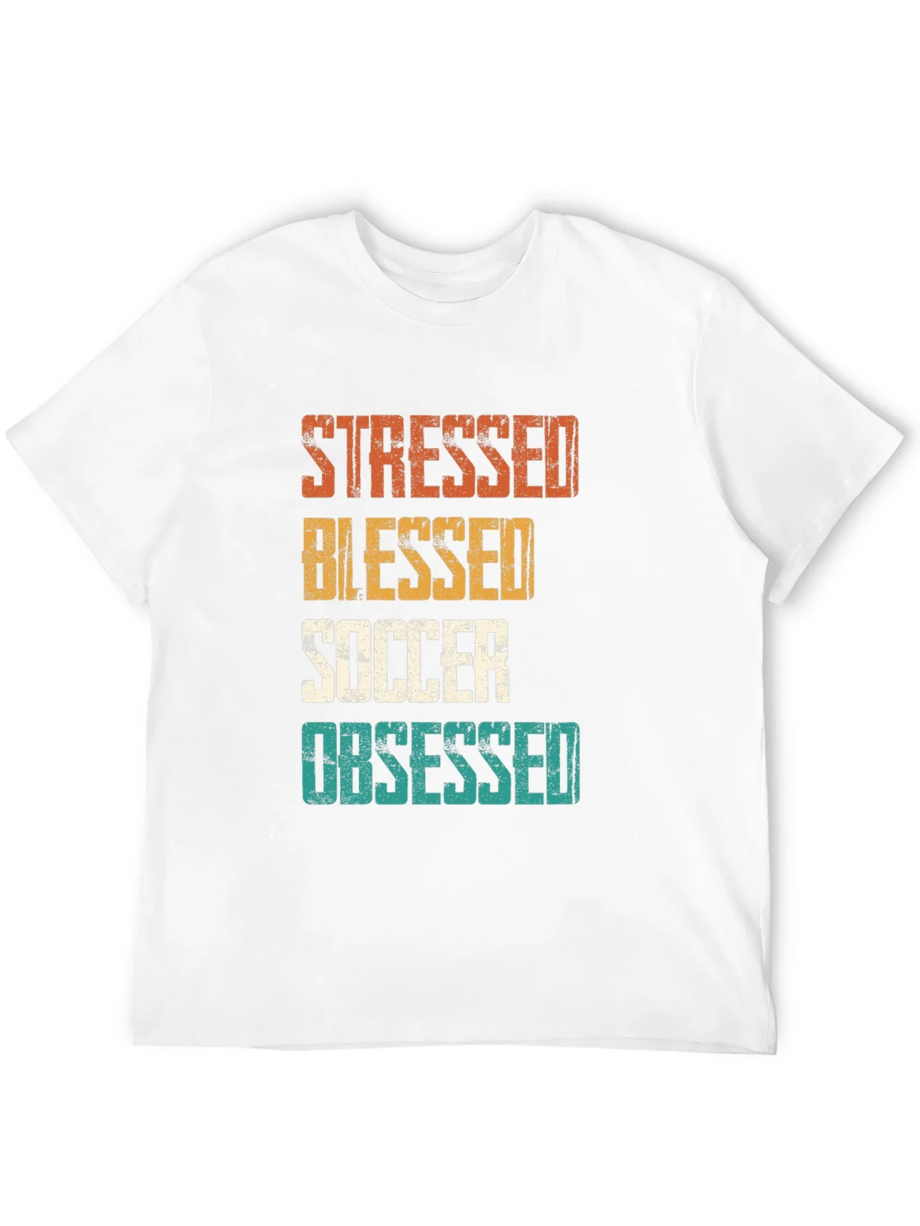Stressed Blessed Soccer Obsessed Graphic T-Shirt