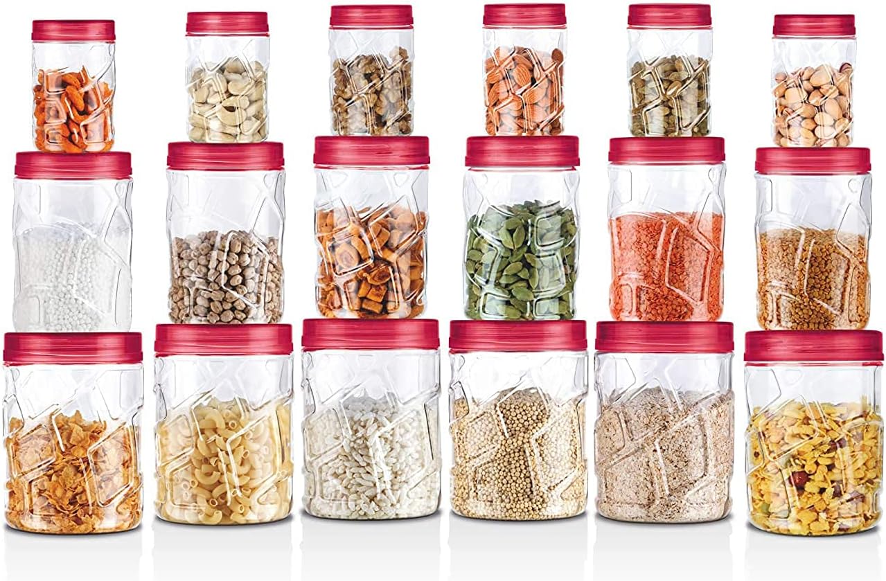 MILTON Vitro PET Canister Set of 18 (6x230ml, 6x60 - Premium Quality