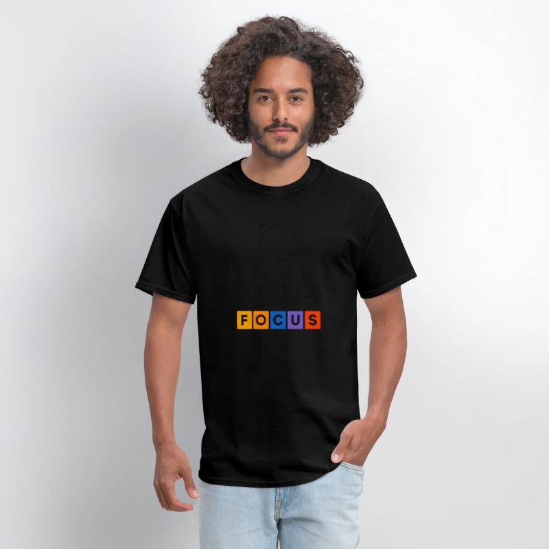 Minimal Panda Line Art with Colorful Focus Text