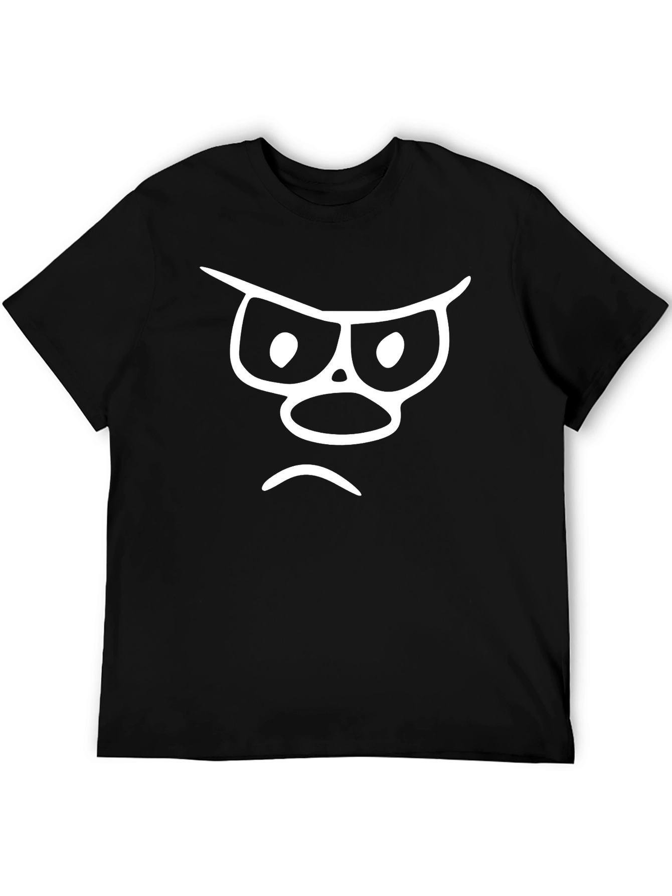 Funny Grumpy Face Graphic Tee - Unisex Black T-Shirt