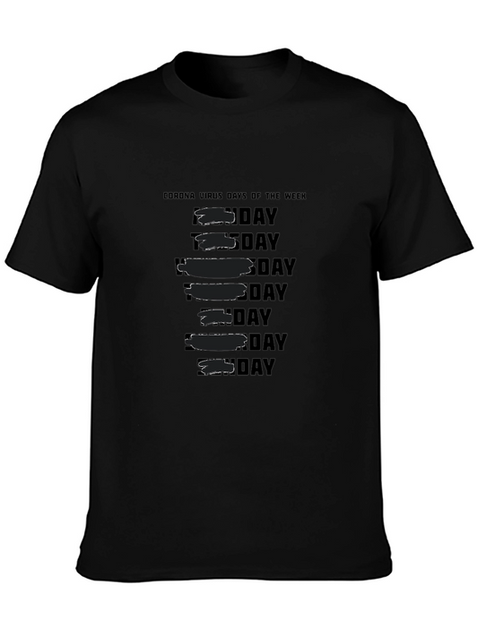 Corona Virus Days of the Week Funny Black T-Shirt