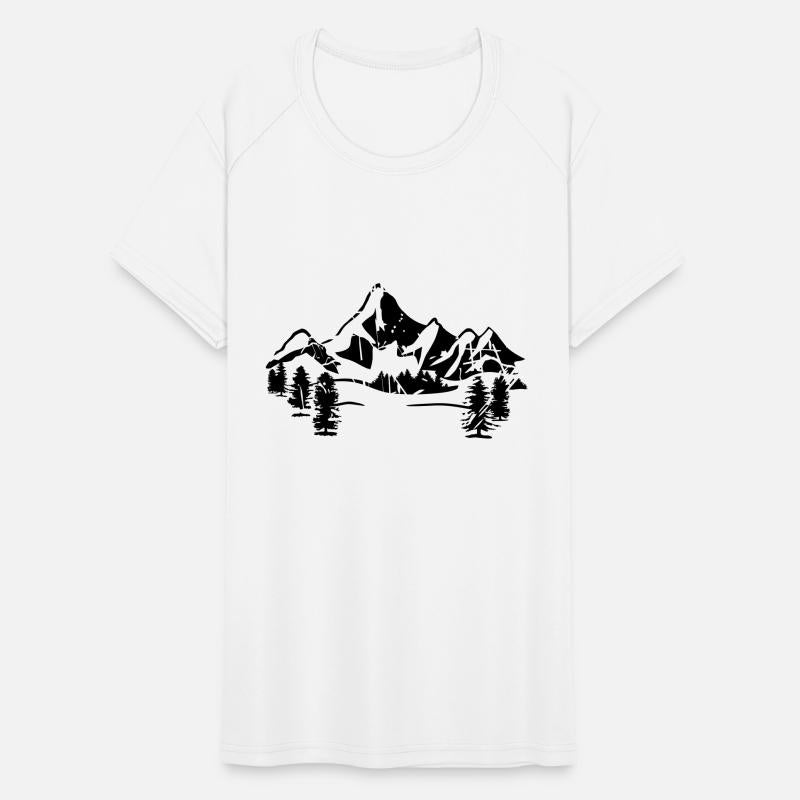 Mountains and forest trees