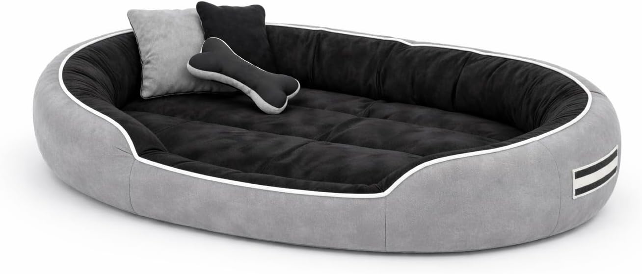 MUDDY PAWS Premium Reversible Oval Dog Bed – Large - Latest Style
