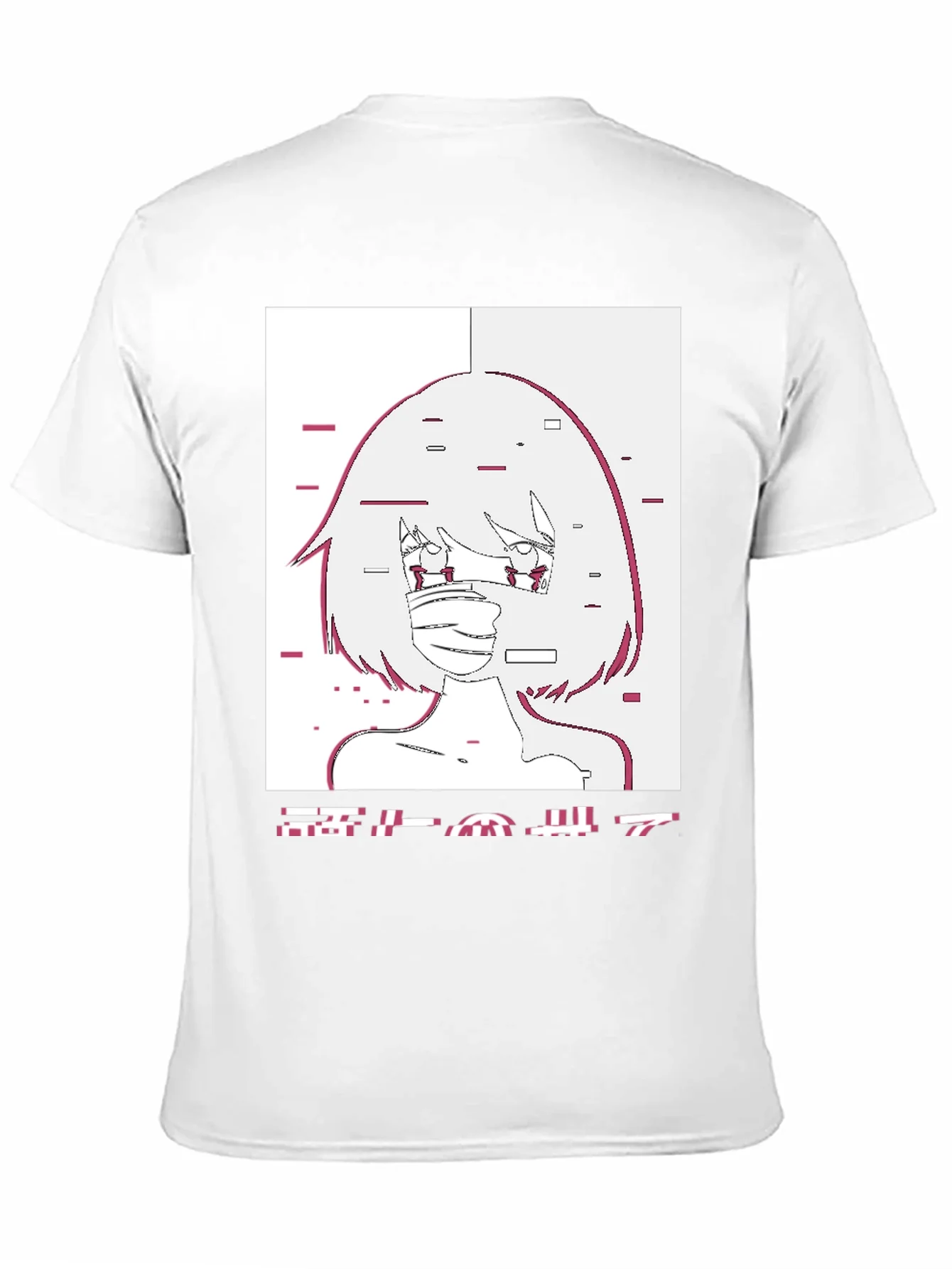 Anime Girl Glitch Style Graphic T-Shirt