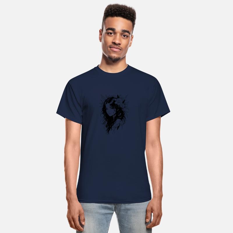 Mystical Woman with Flowing Hair & Leaves
