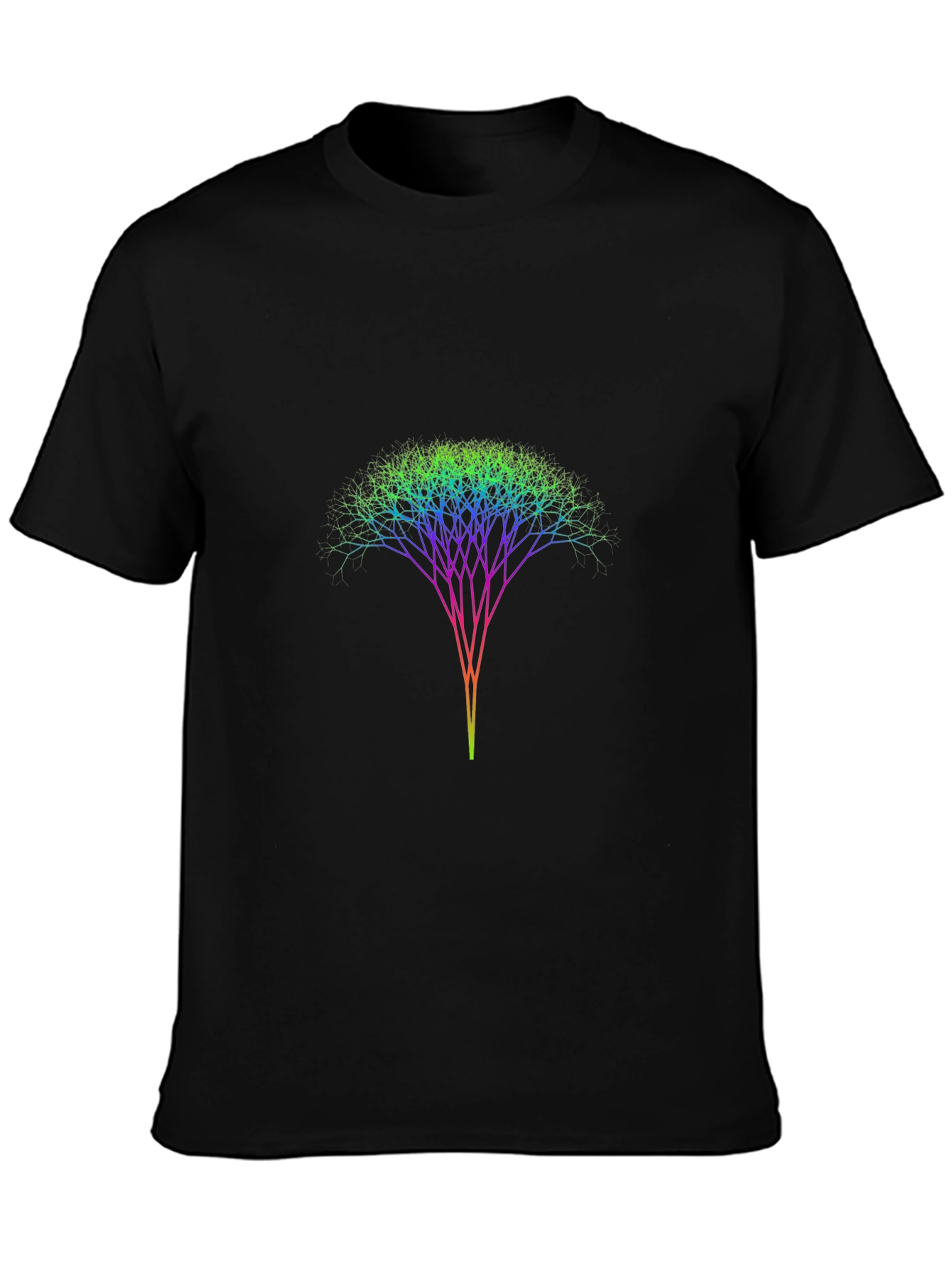Rainbow Tree Branch Graphic Black T-Shirt