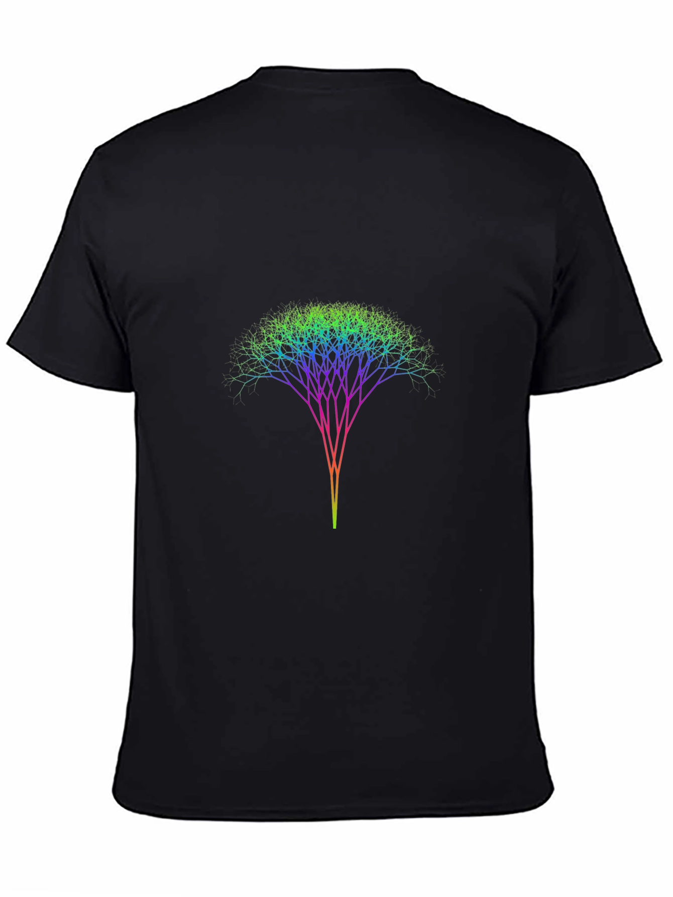 Rainbow Tree Branch Graphic Black T-Shirt