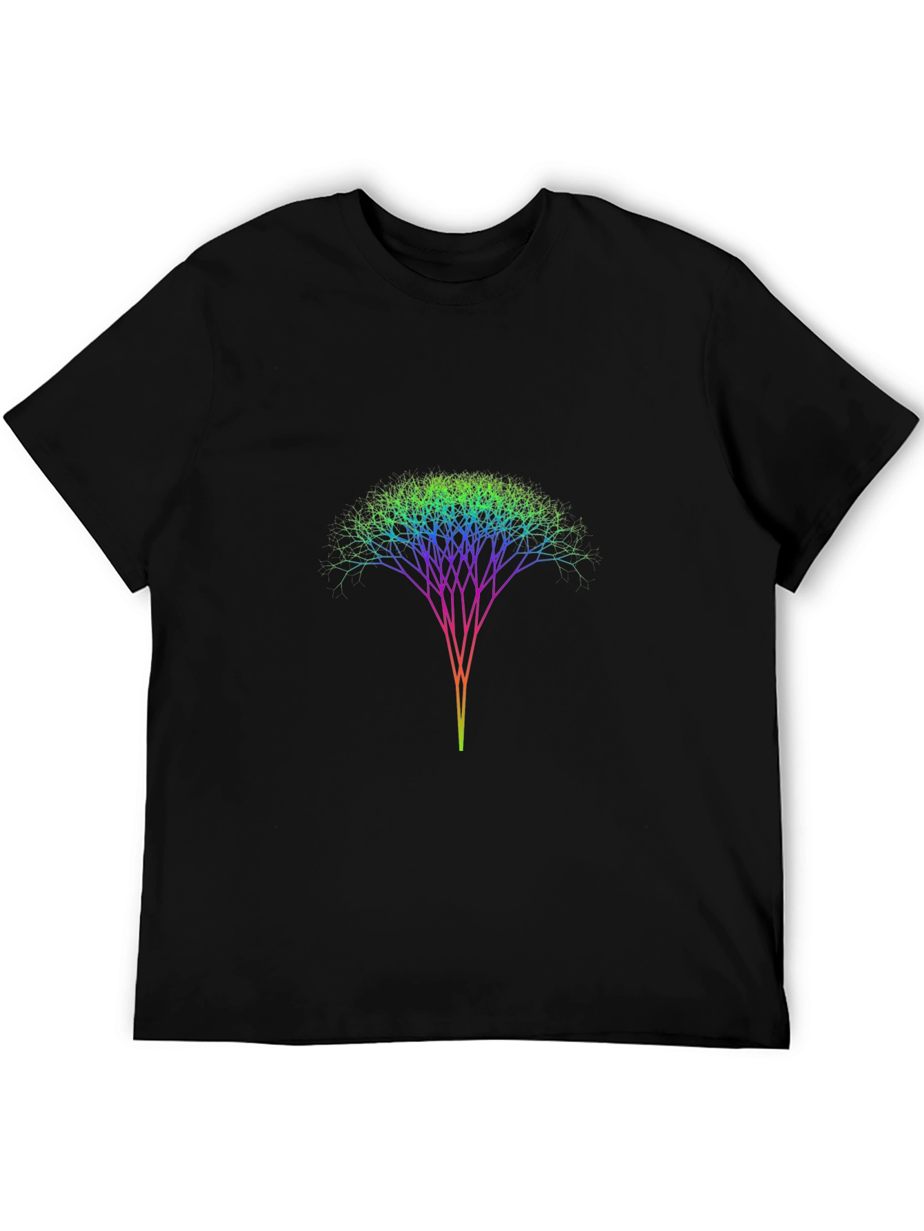 Rainbow Tree Branch Graphic Black T-Shirt