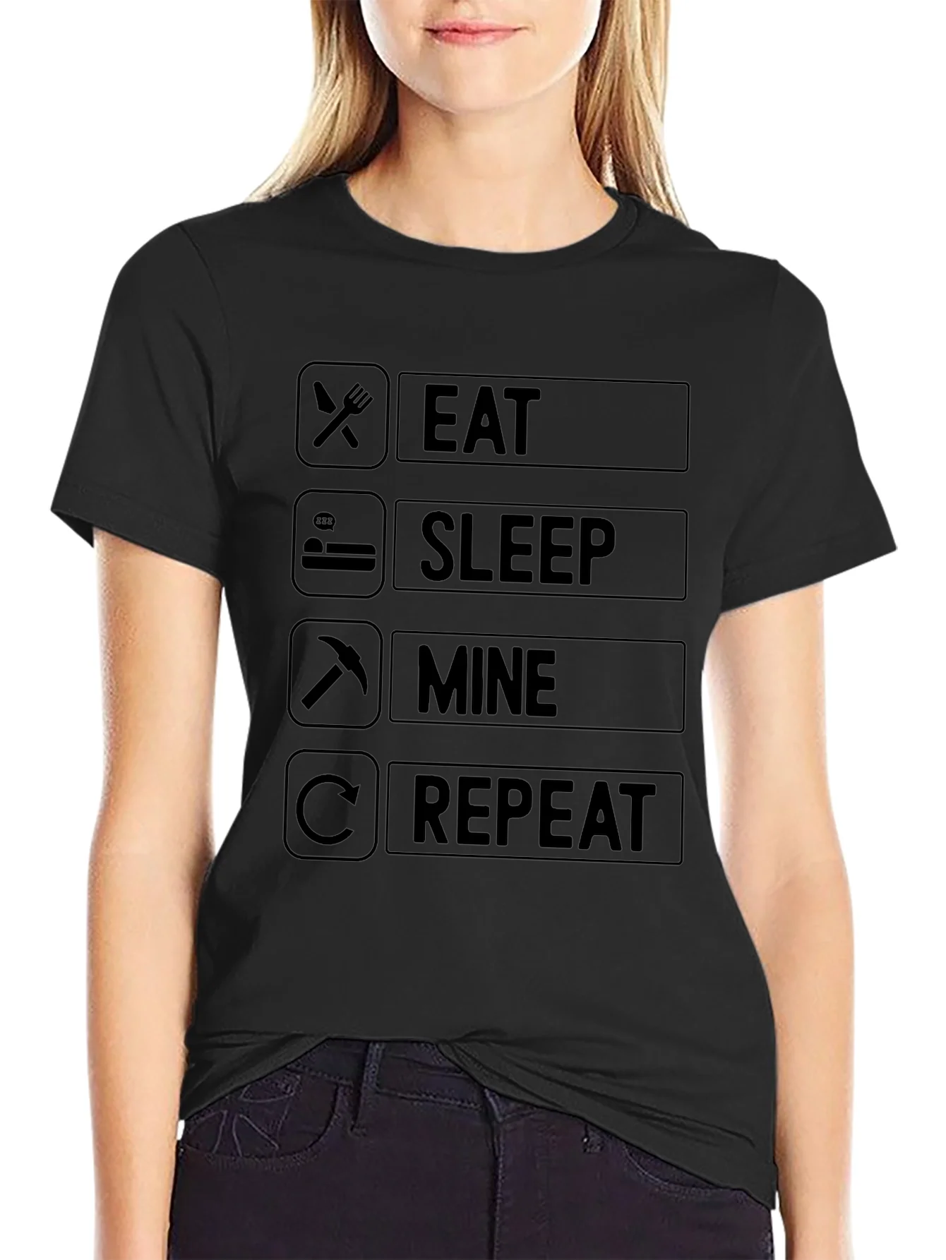 Eat Sleep Mine Repeat T-Shirt - Gamer Edition