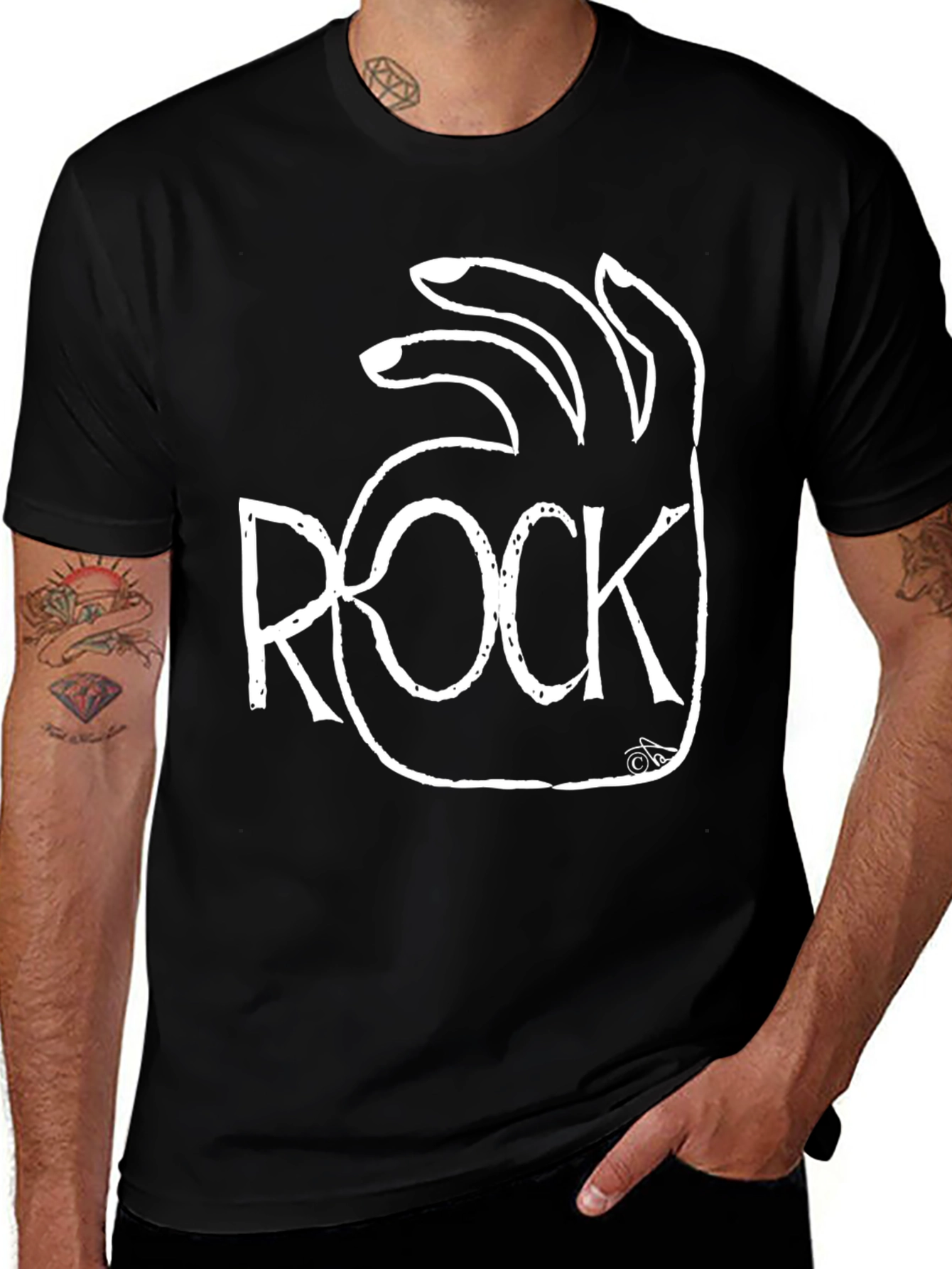 Rock On! Black Graphic Tee