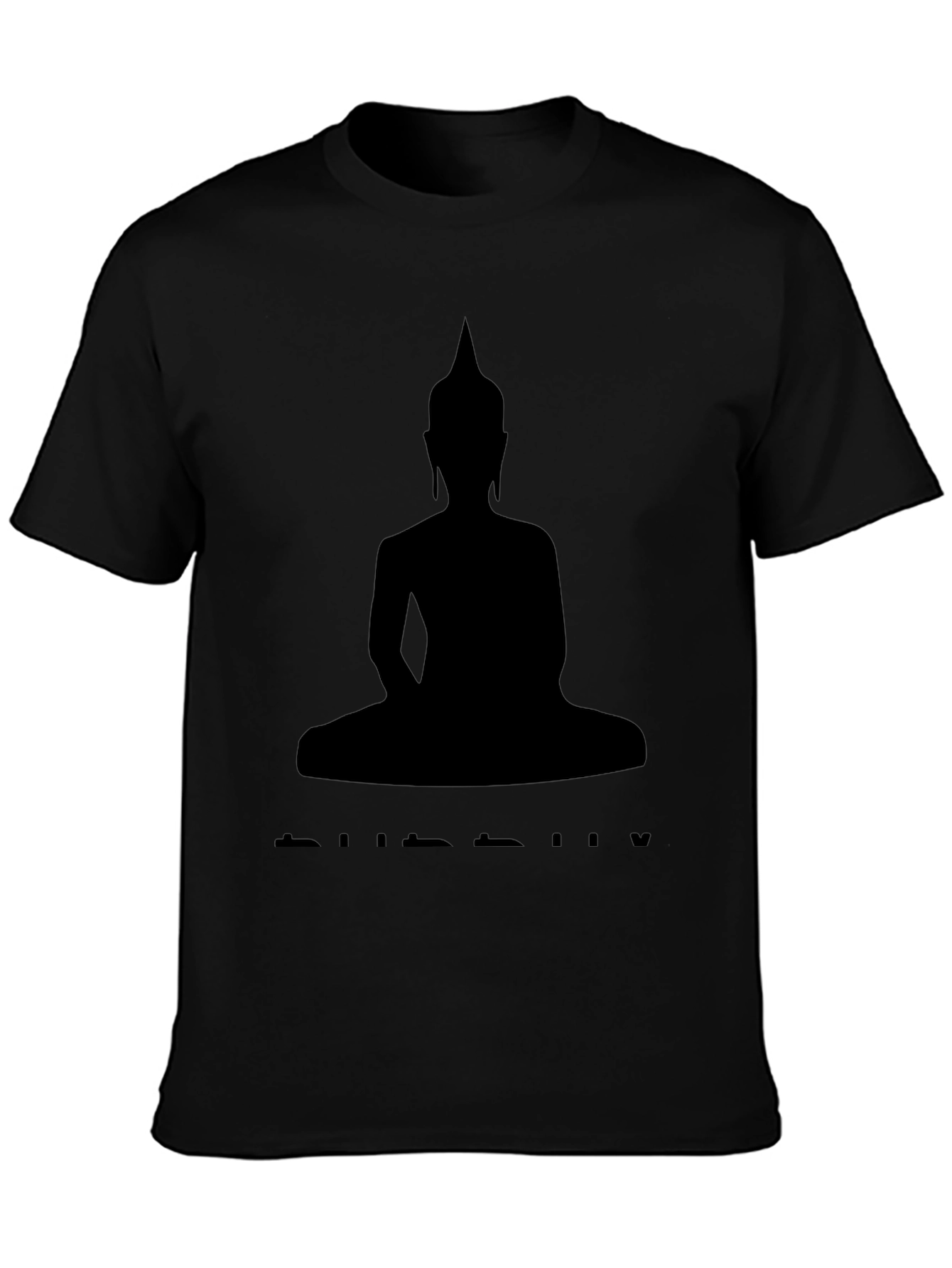 Buddha Silhouette Graphic Tee - Black Cotton T-Shirt