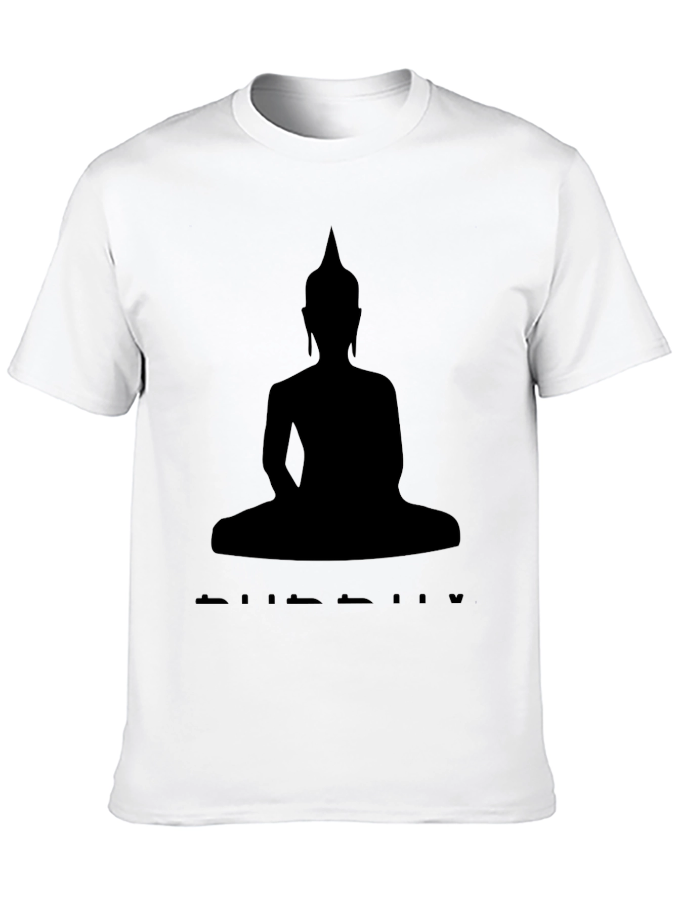 Buddha Silhouette Graphic Tee - Black Cotton T-Shirt