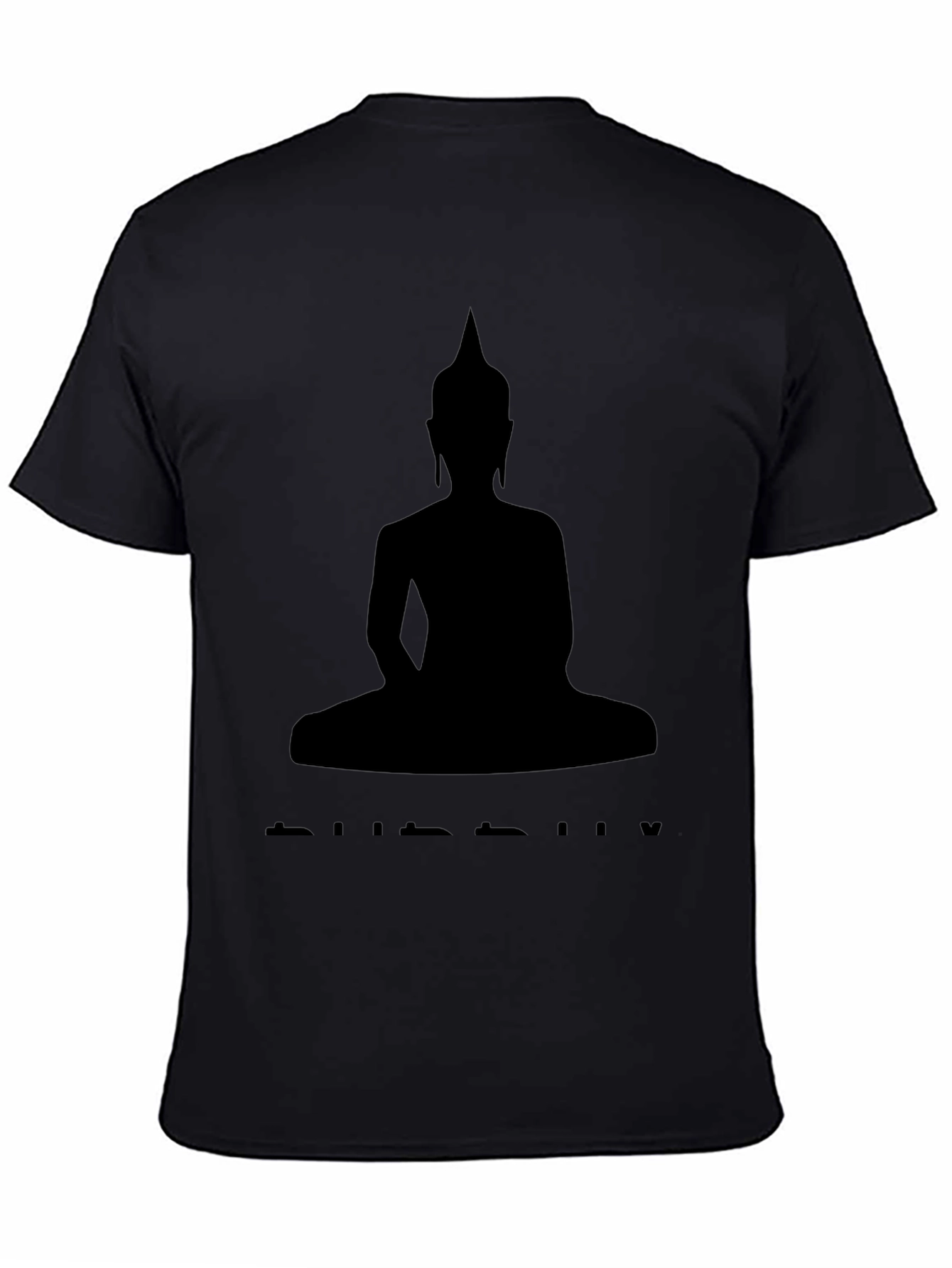 Buddha Silhouette Graphic Tee - Black Cotton T-Shirt