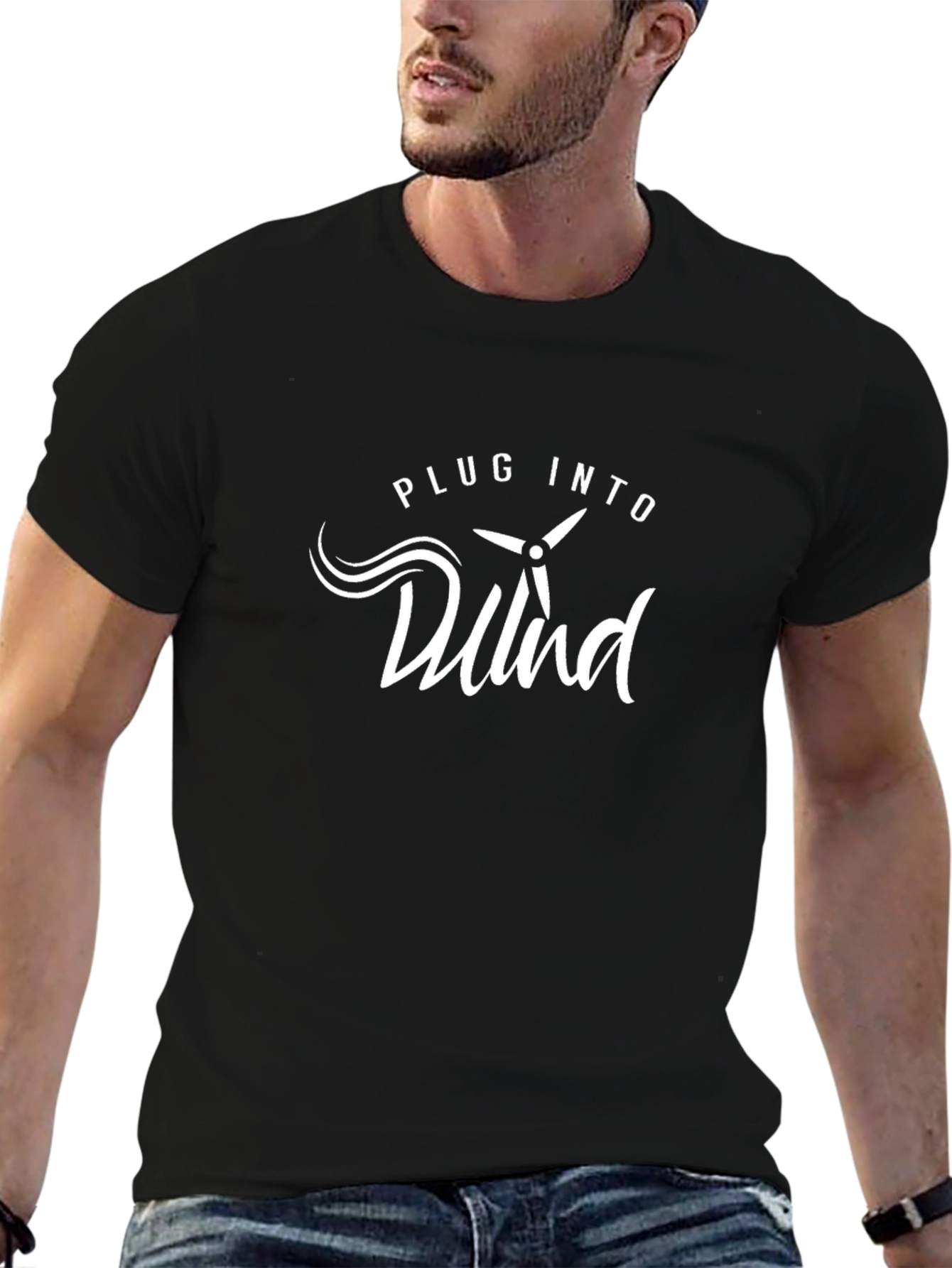 Plug Into Wind Graphic Tee - Black