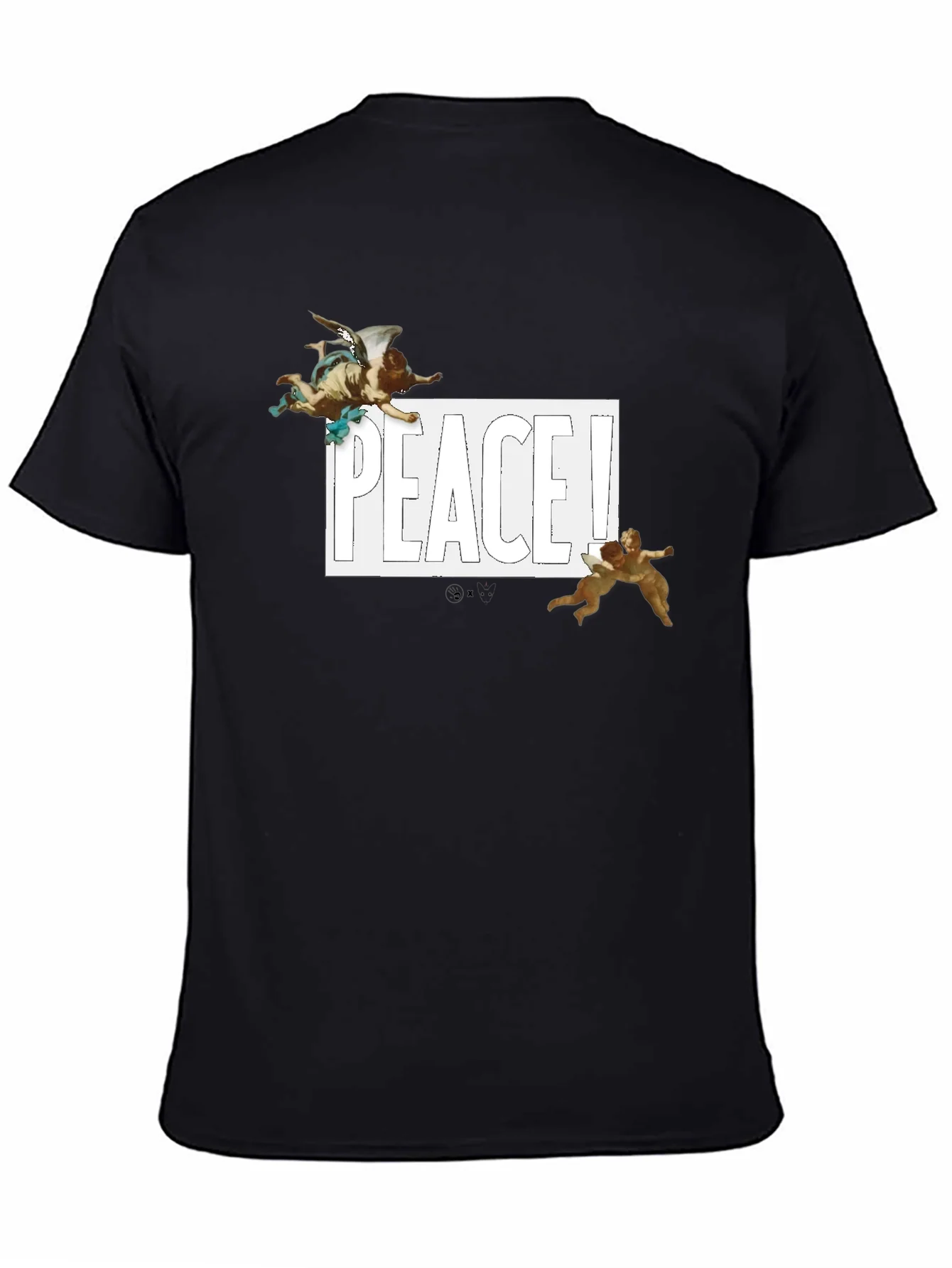 Peace Angel Graphic Tee - Black Cotton T-Shirt