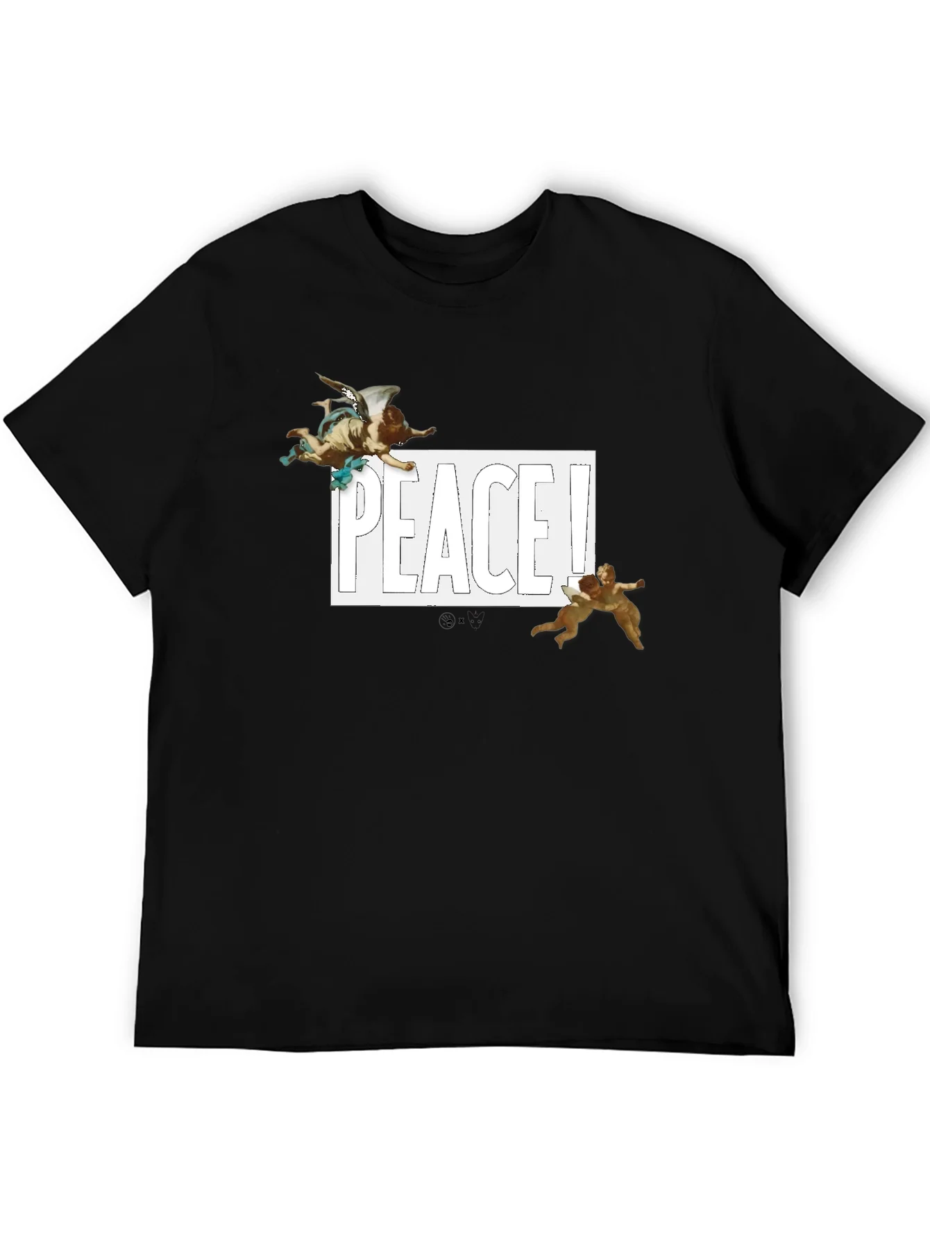 Peace Angel Graphic Tee - Black Cotton T-Shirt