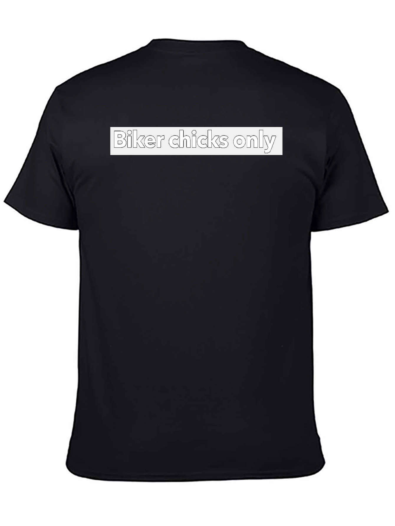 Biker Chicks Only T-Shirt - Black Crew Neck Tee