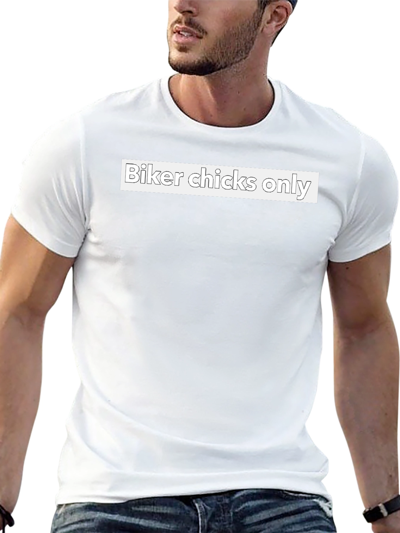 Biker Chicks Only T-Shirt - Black Crew Neck Tee