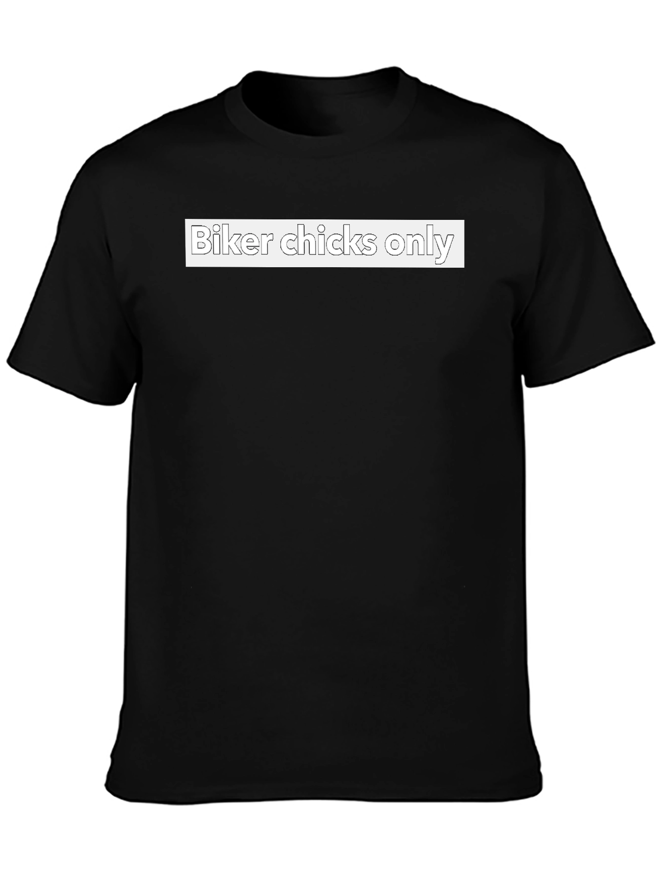 Biker Chicks Only T-Shirt - Black Crew Neck Tee