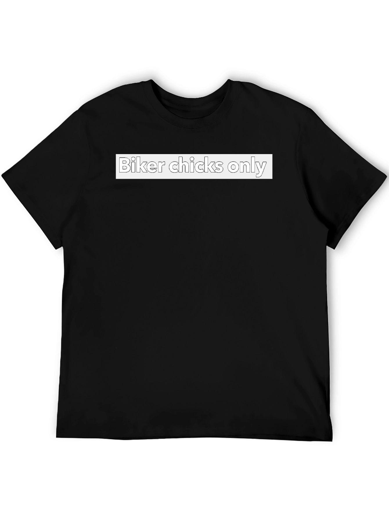 Biker Chicks Only T-Shirt - Black Crew Neck Tee