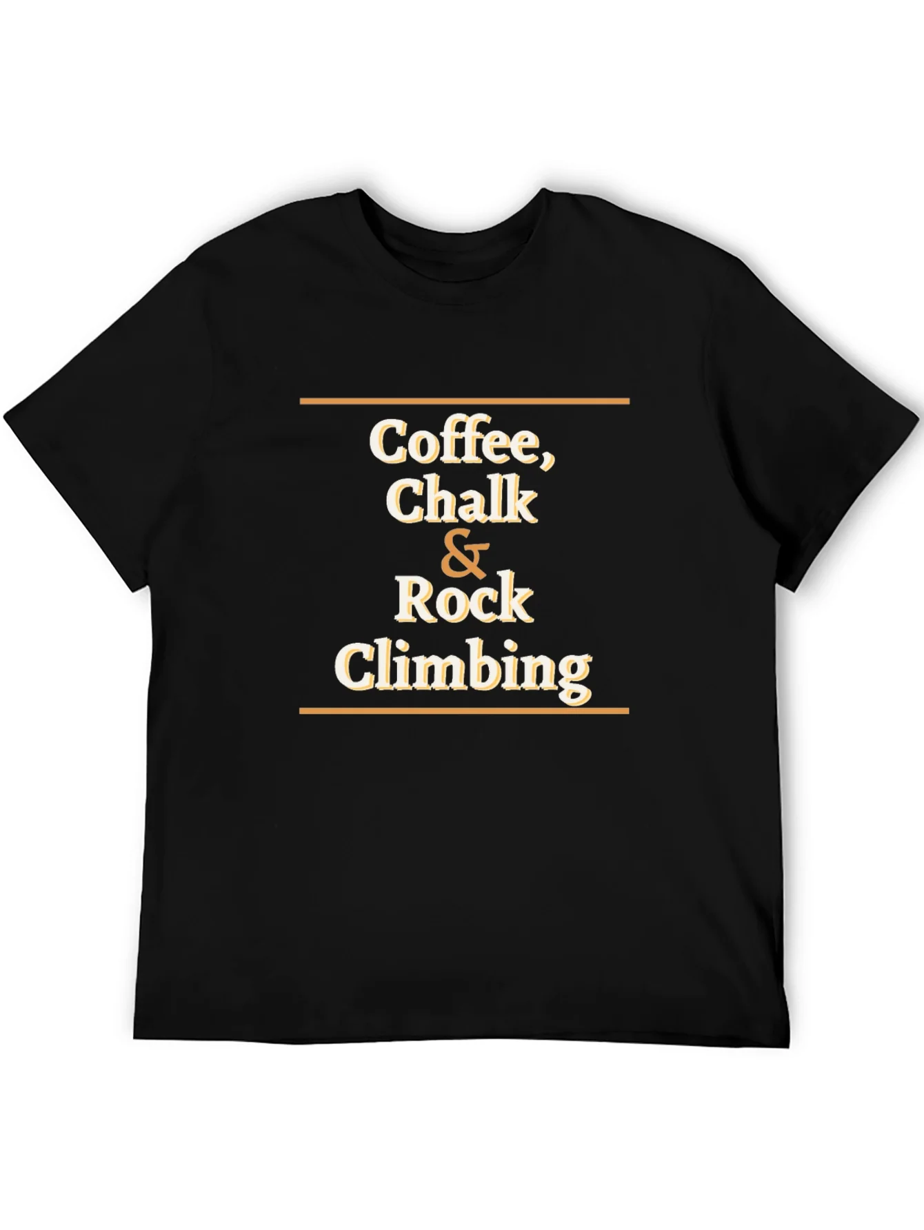Coffee Chalk Rock Climbing Black Graphic T-Shirt