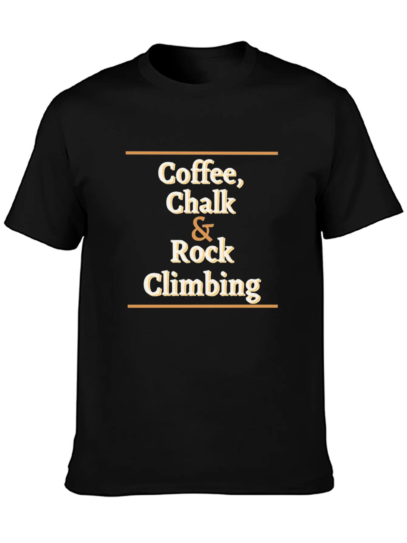 Coffee Chalk Rock Climbing Black Graphic T-Shirt