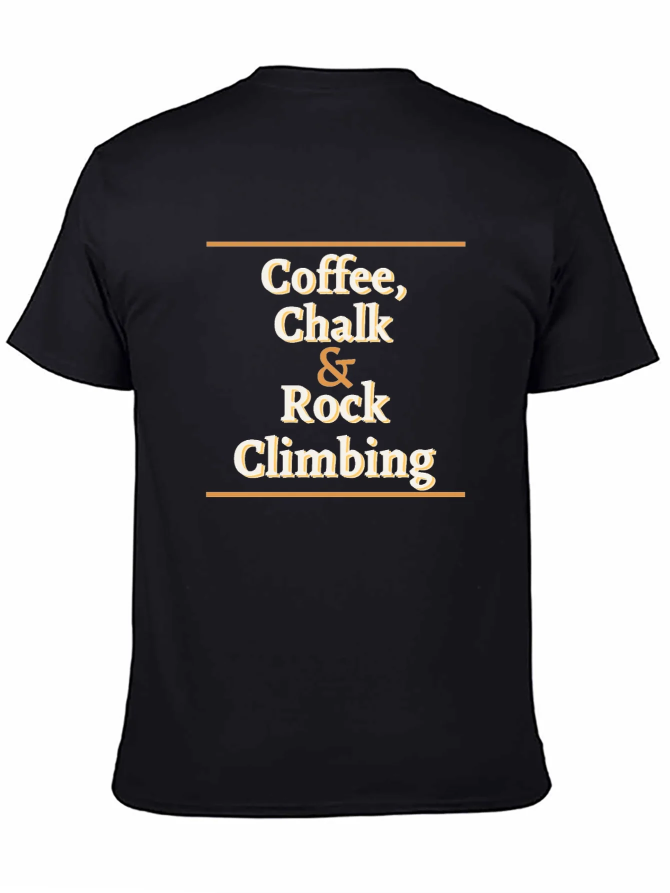 Coffee Chalk Rock Climbing Black Graphic T-Shirt