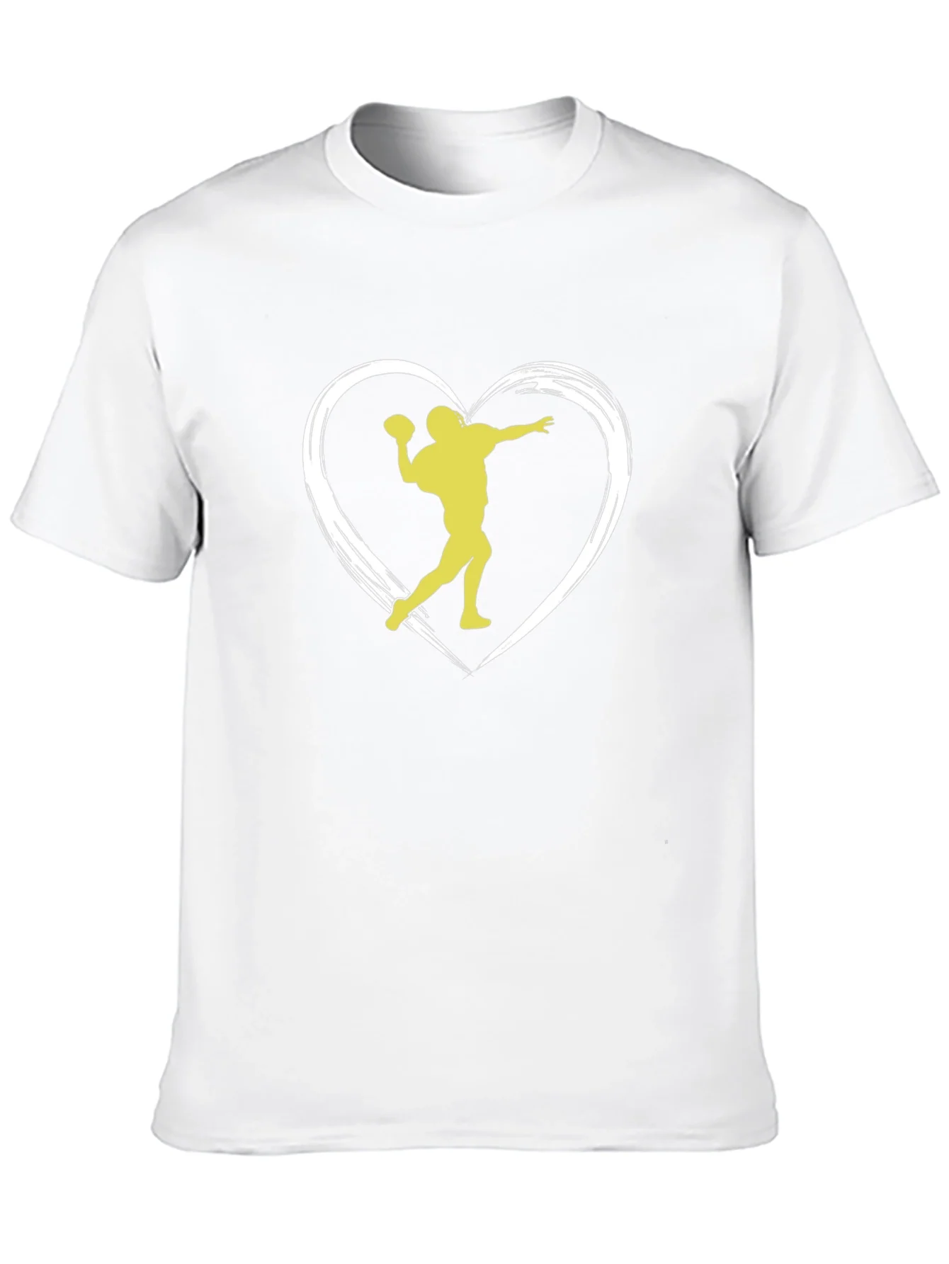 Football Heartbeat Tee - Throwing Silhouette Black T-Shirt