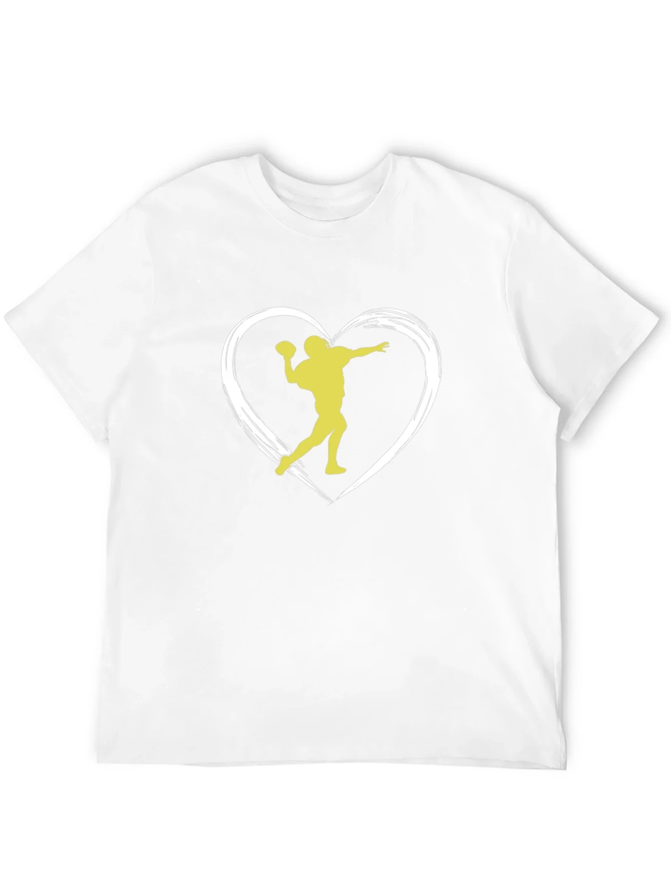 Football Heartbeat Tee - Throwing Silhouette Black T-Shirt