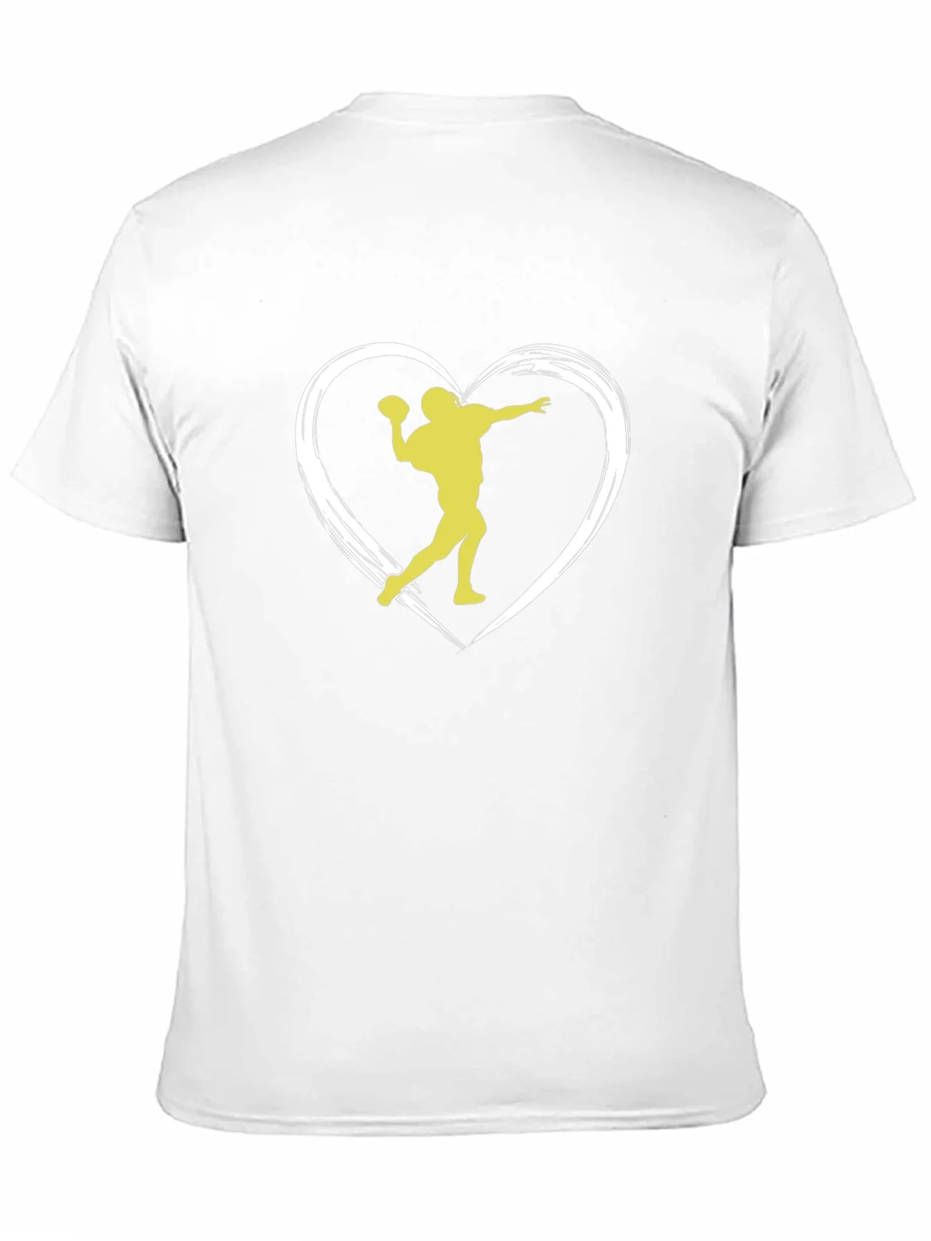 Football Heartbeat Tee - Throwing Silhouette Black T-Shirt
