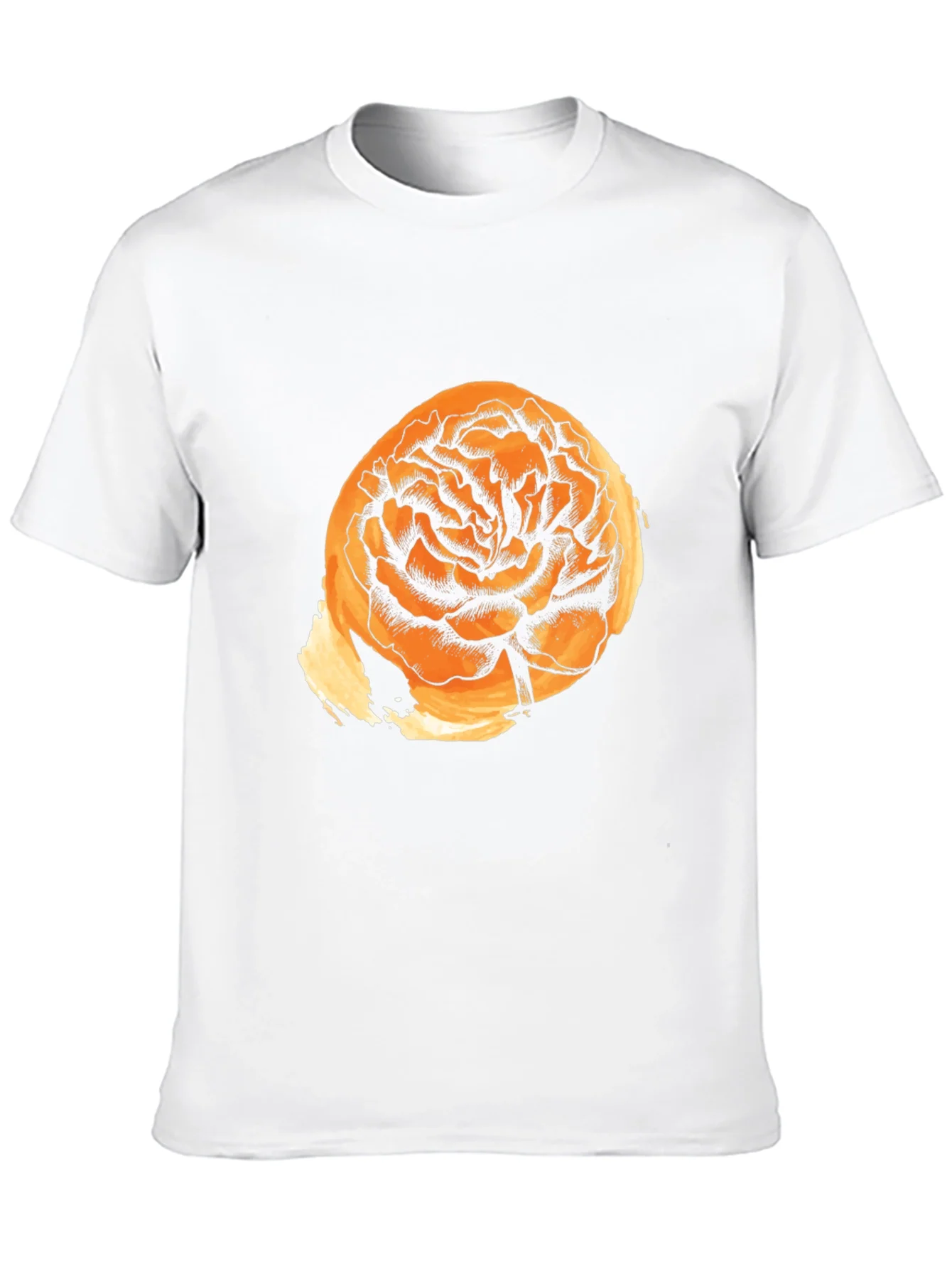 Black T-Shirt with Floral Graphic