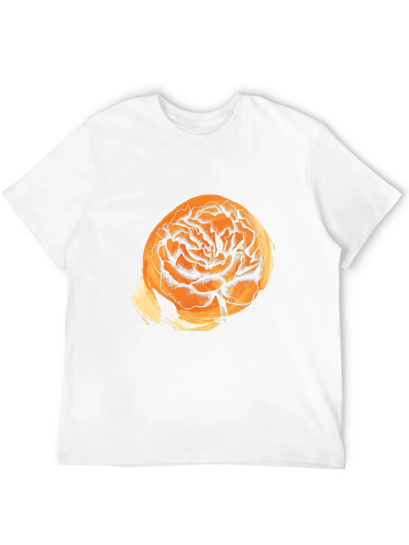 Black T-Shirt with Floral Graphic