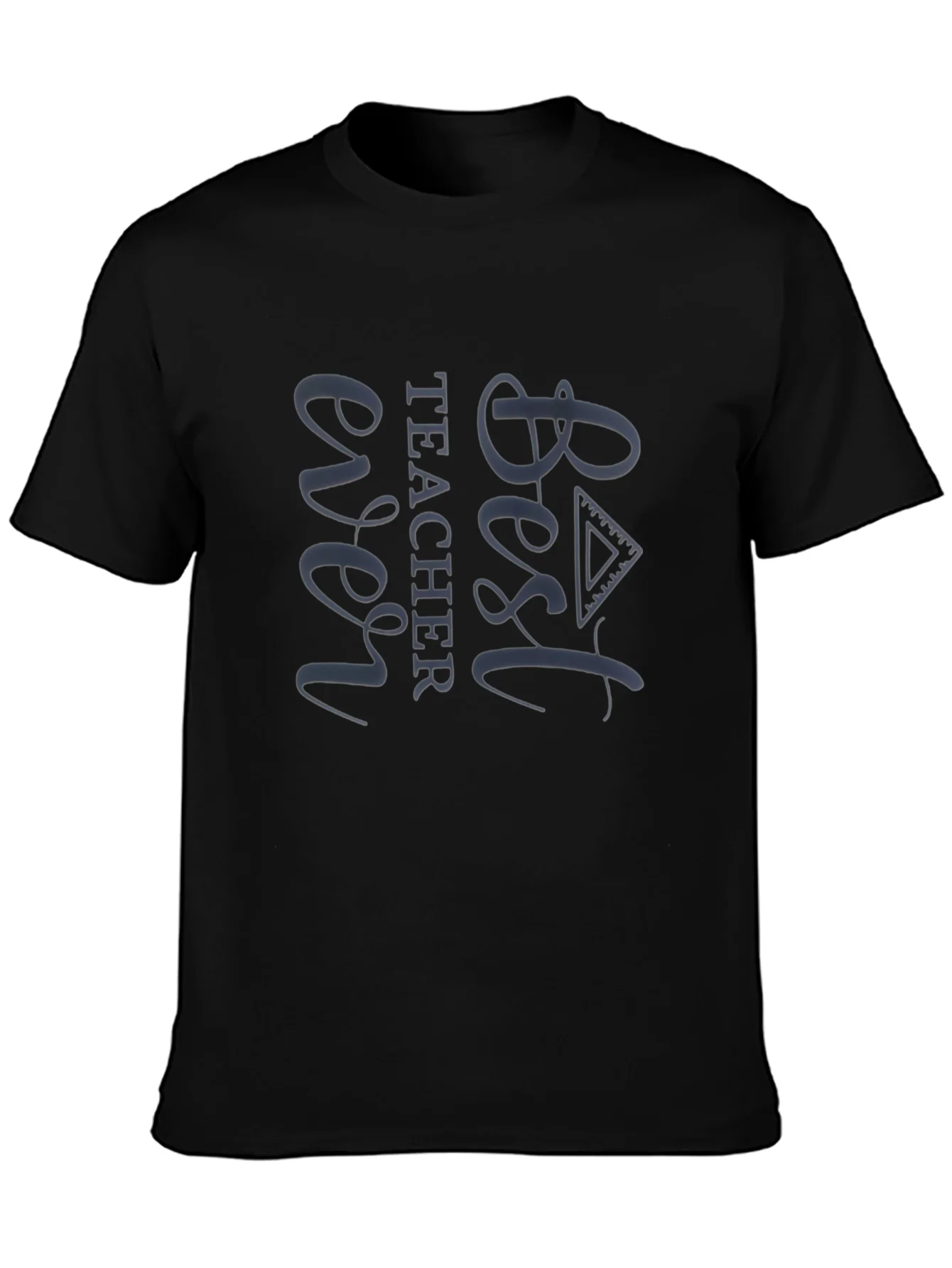 Best Teacher Ever Graphic Tee - Black Casual T-Shirt