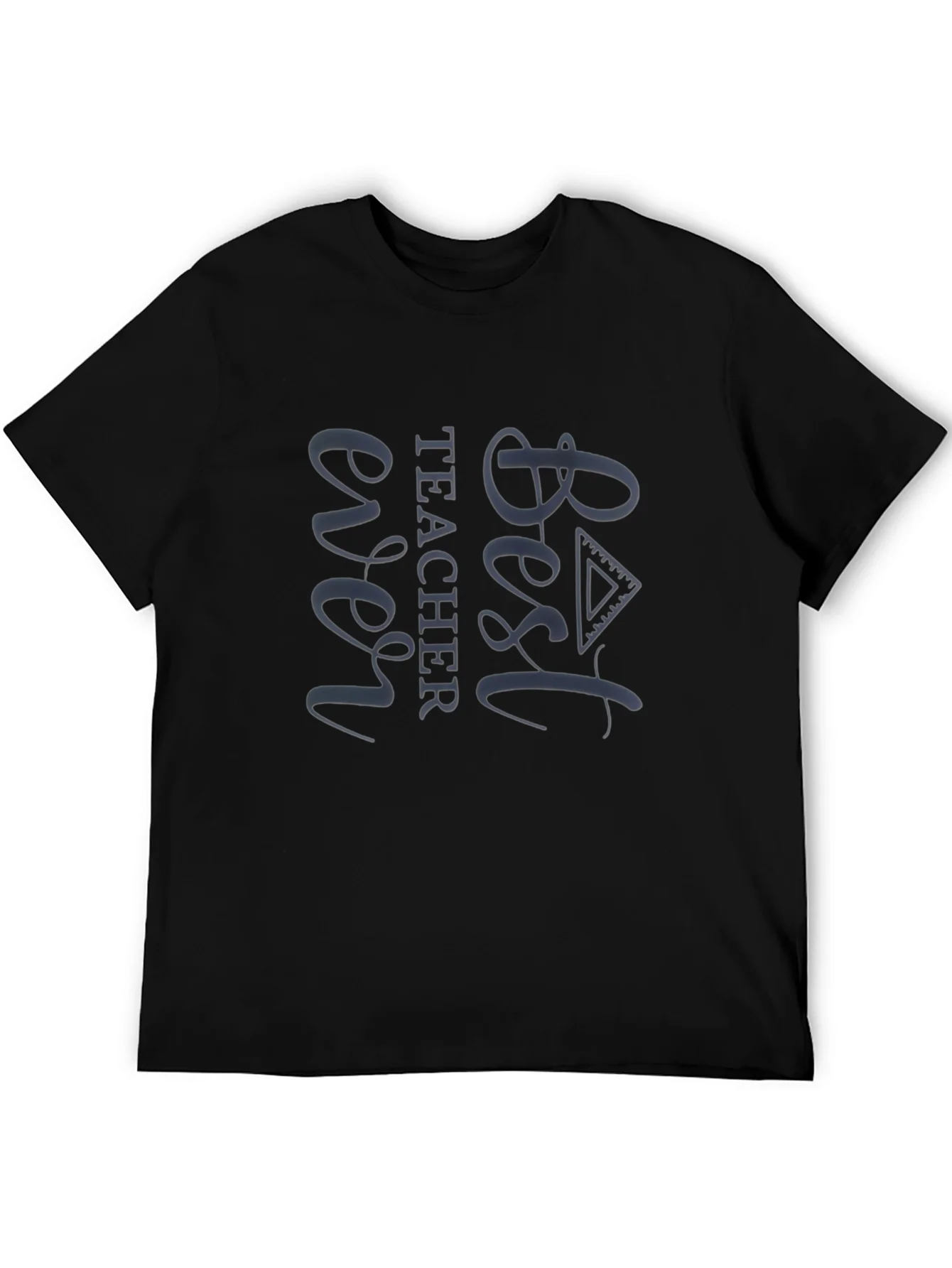 Best Teacher Ever Graphic Tee - Black Casual T-Shirt