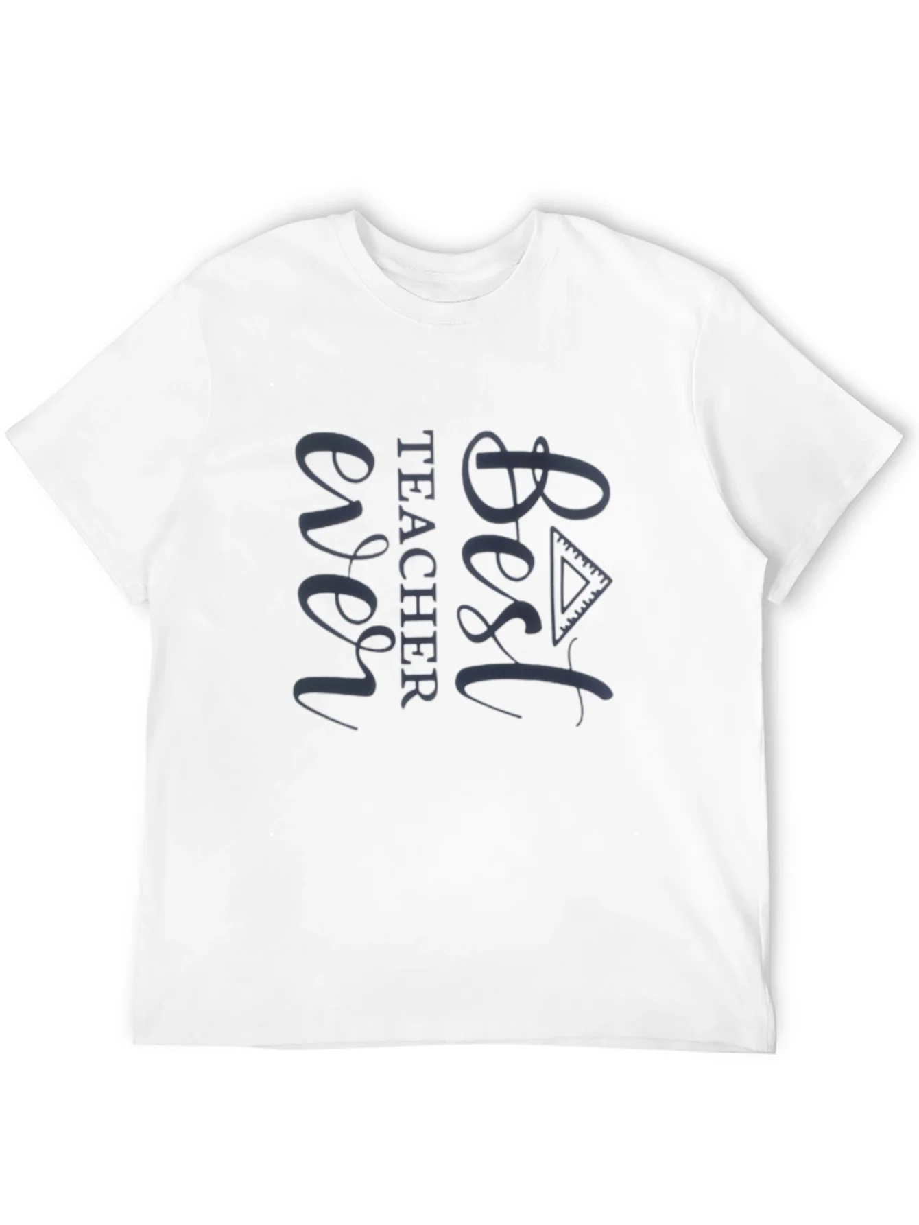 Best Teacher Ever Graphic Tee - Black Casual T-Shirt