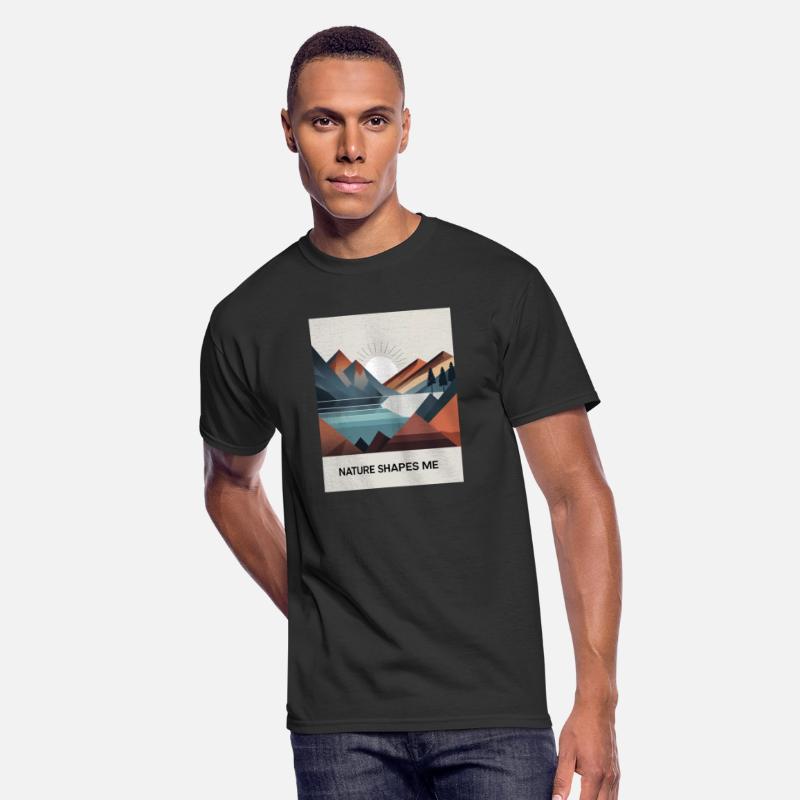 Nature Shapes Me Tee Abstract mountains and lakes
