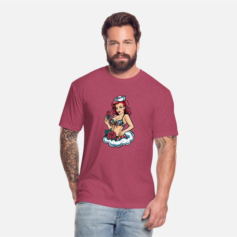 Nautical Pinup Girl with Red Hair