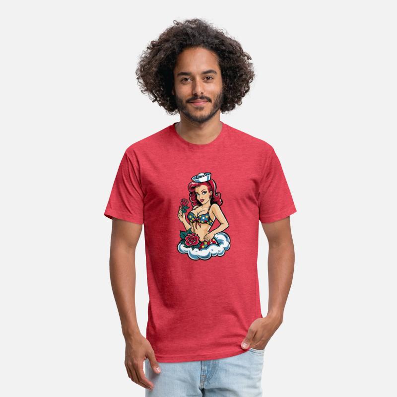 Nautical Pinup Girl with Red Hair