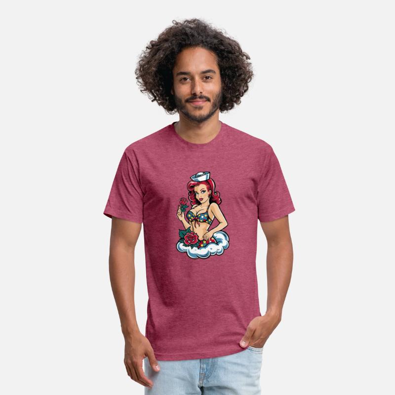 Nautical Pinup Girl with Red Hair