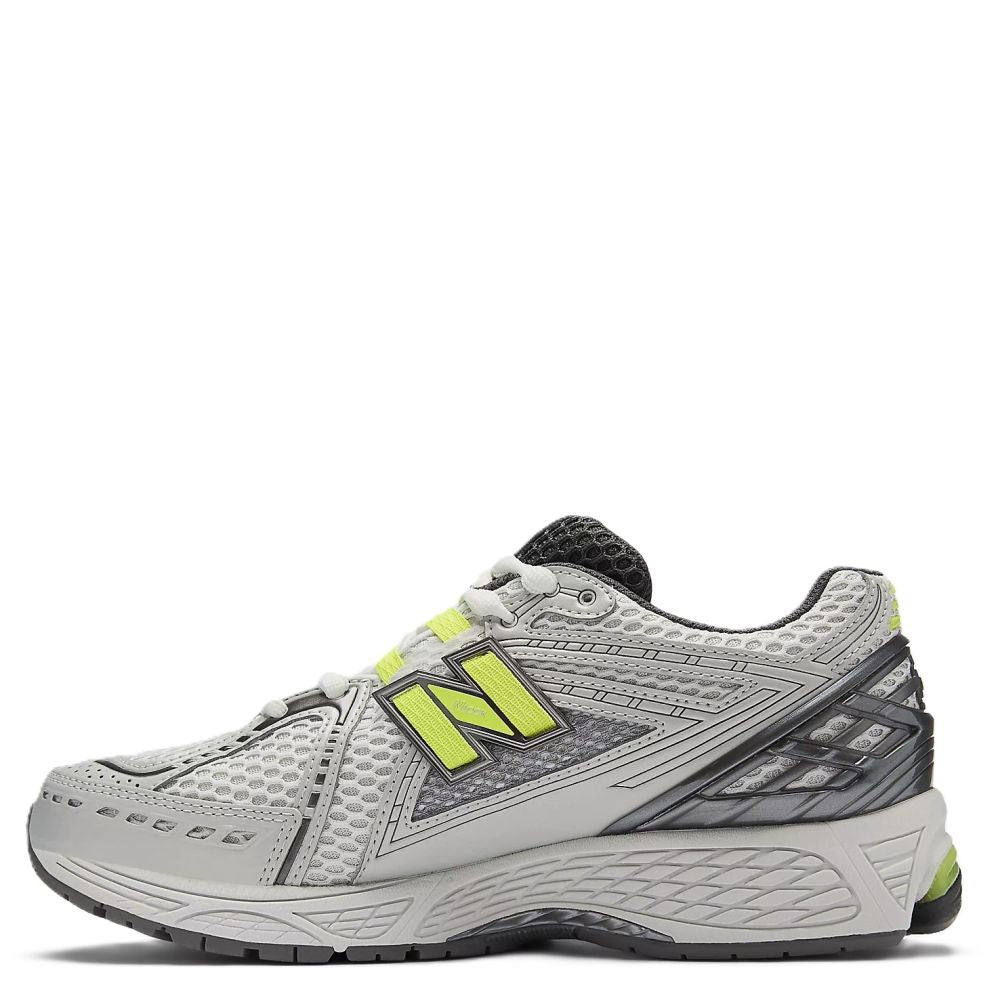 New Balance Women's 1906R in Light Silver Metallic with Alkaline Green