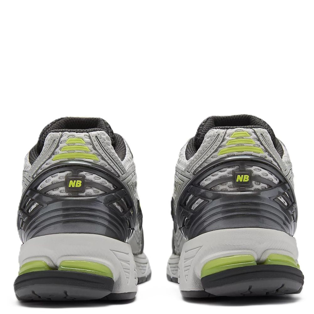 New Balance Women's 1906R in Light Silver Metallic with Alkaline Green