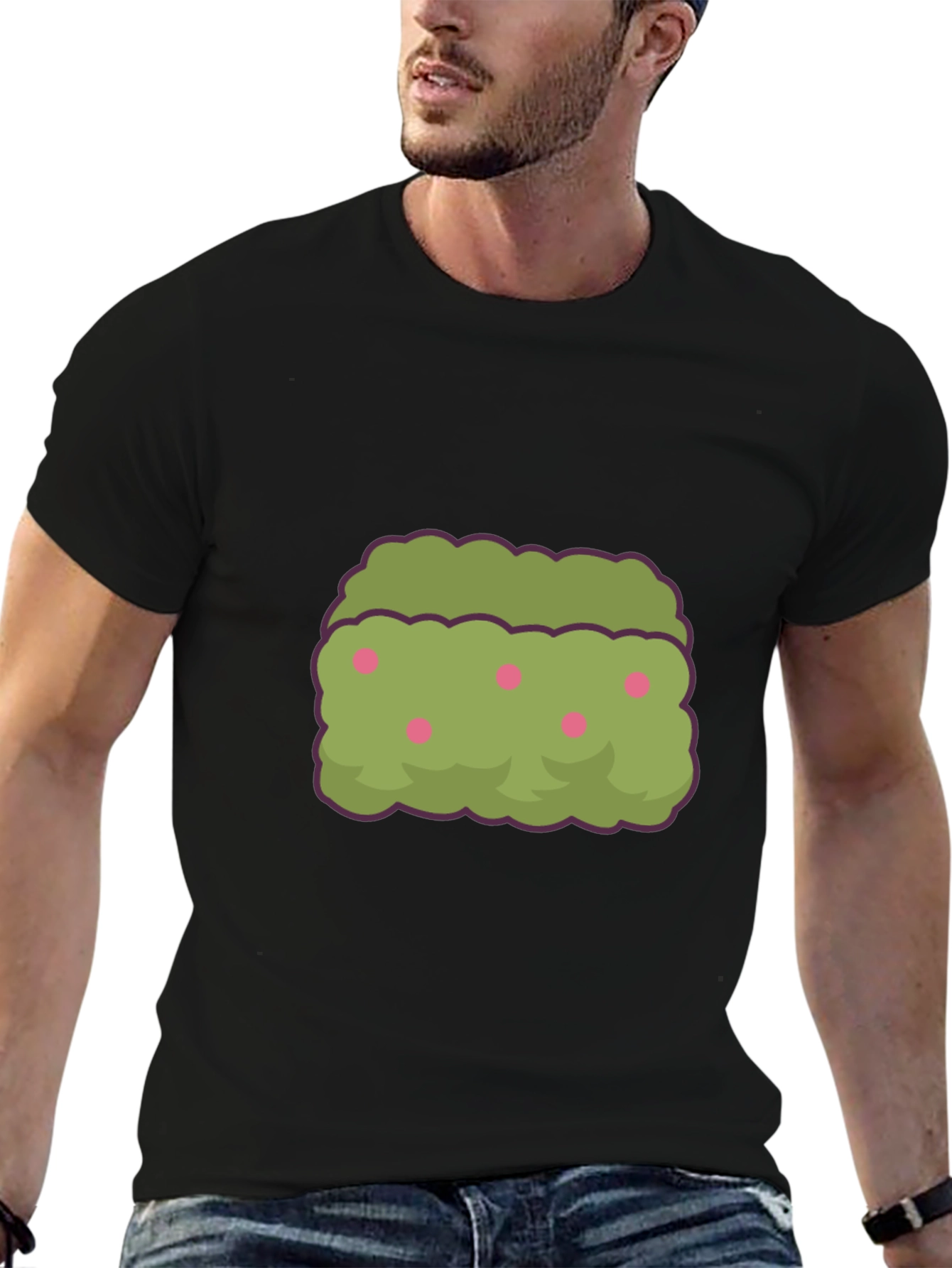 Bush with Berries Graphic Black T-Shirt